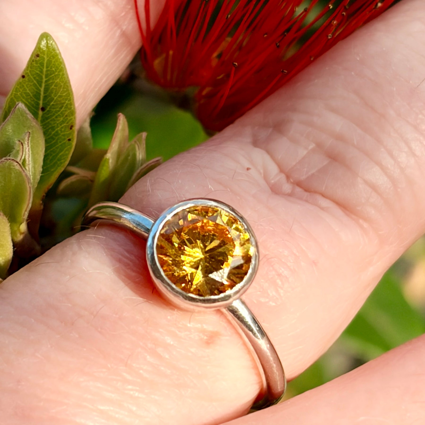 Drop of Colour Sterling Silver Ring - Sunshine