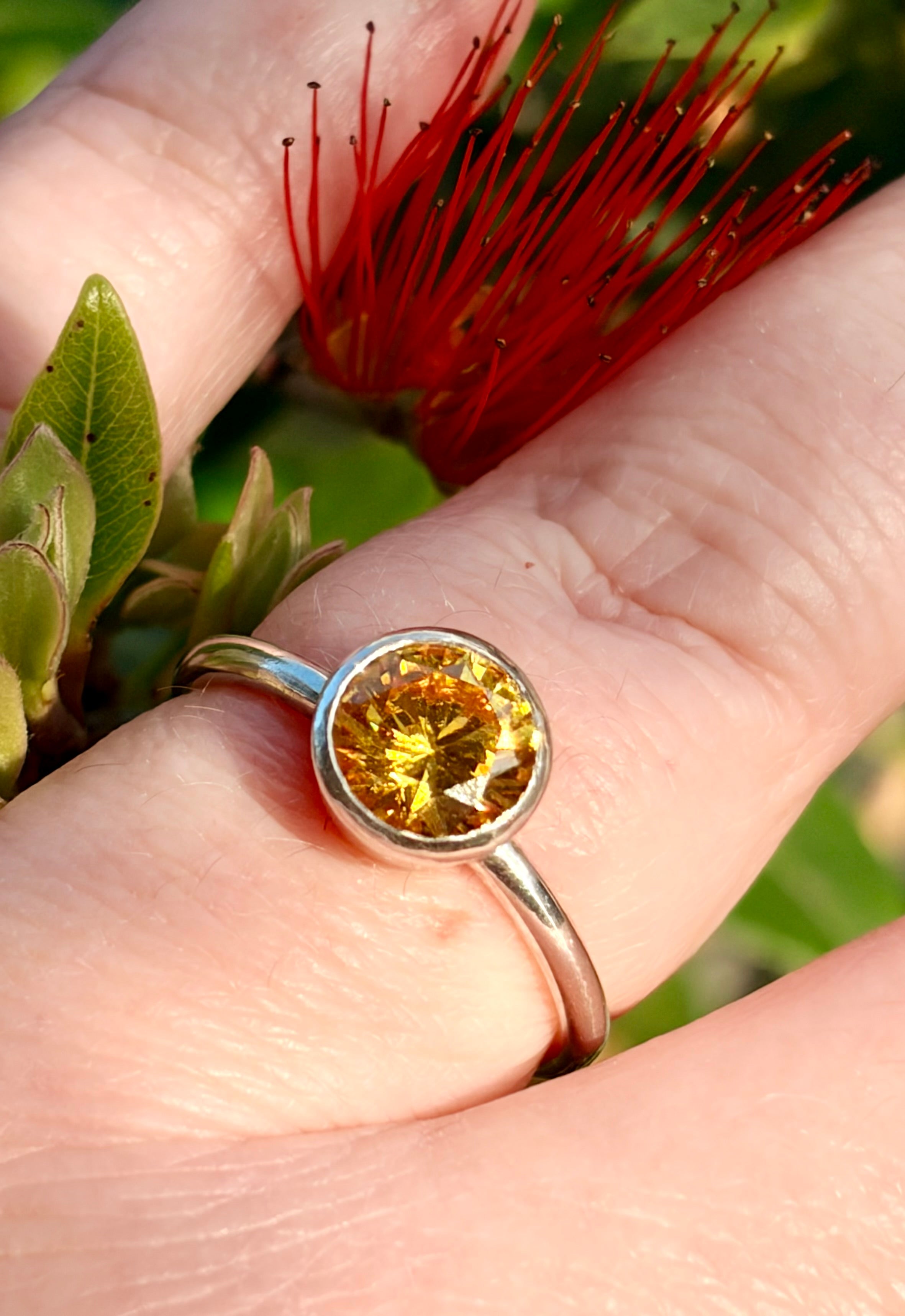 Drop of Colour Sterling Silver Ring - Sunshine