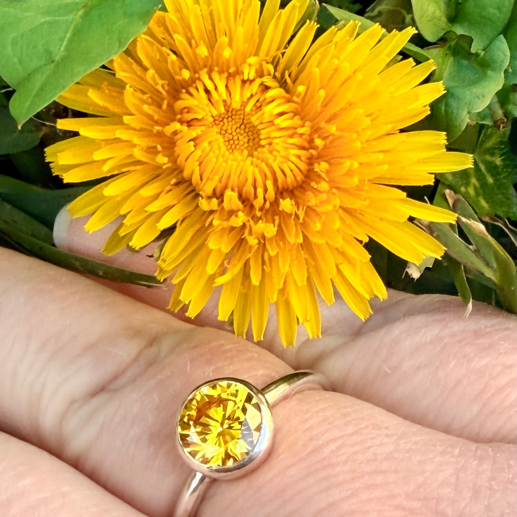 Drop of Colour Sterling Silver Ring - Sunshine