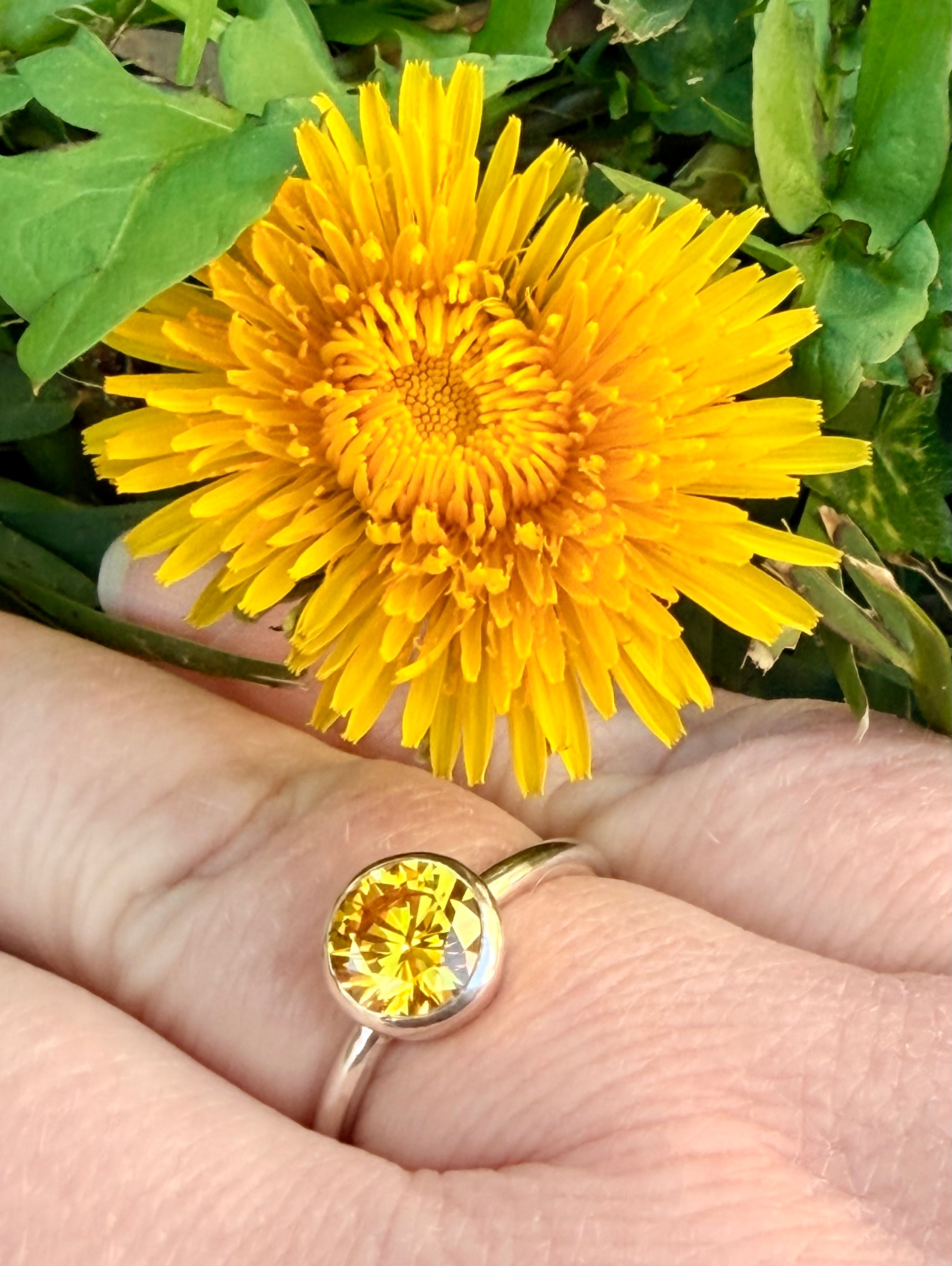 Drop of Colour Sterling Silver Ring - Sunshine