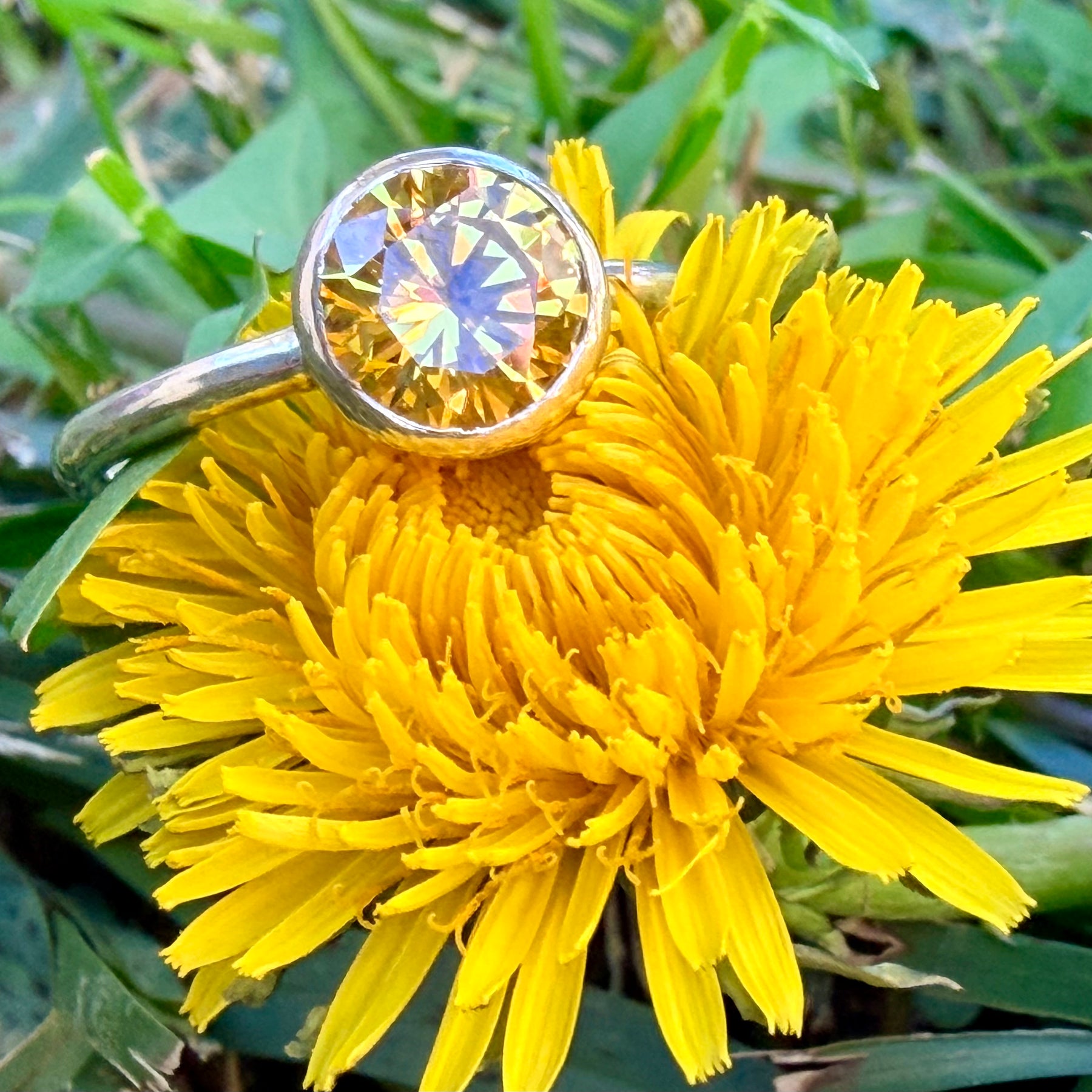 Drop of Colour Sterling Silver Ring - Sunshine