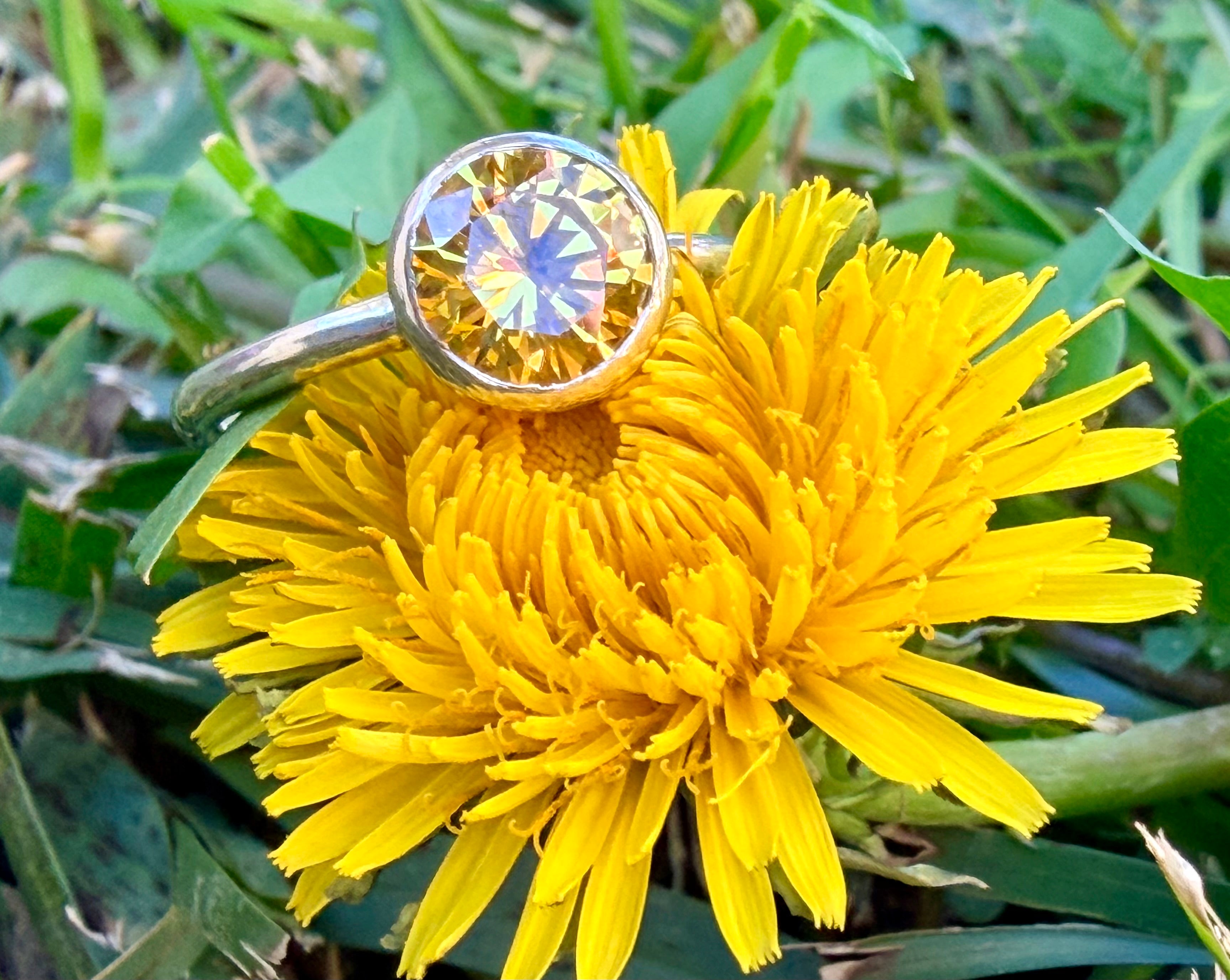 Drop of Colour Sterling Silver Ring - Sunshine