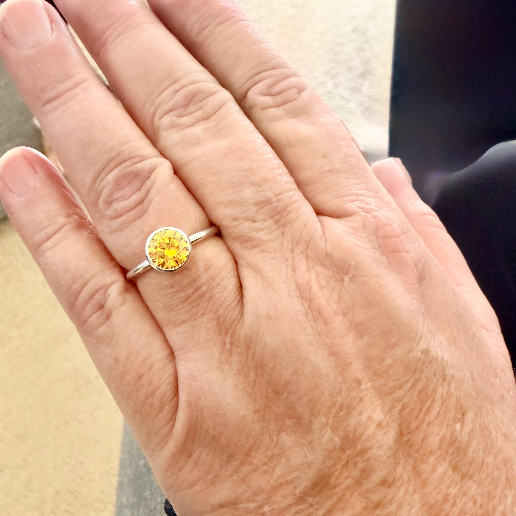 Drop of Colour Sterling Silver Ring - Sunshine