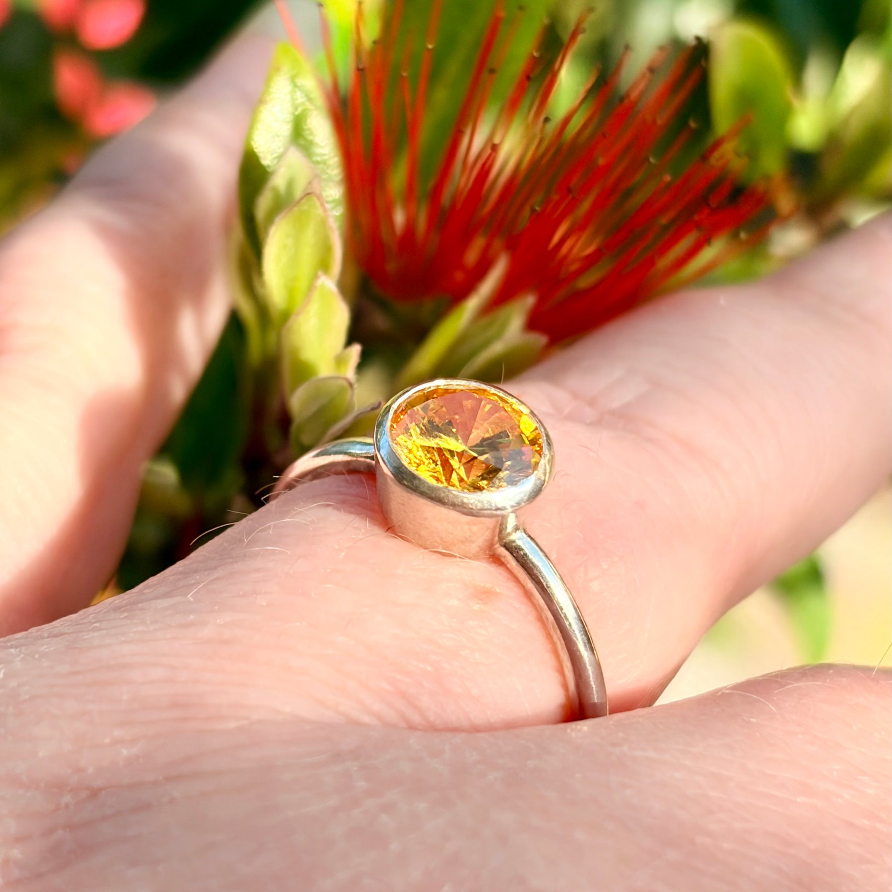 Drop of Colour Sterling Silver Ring - Sunshine