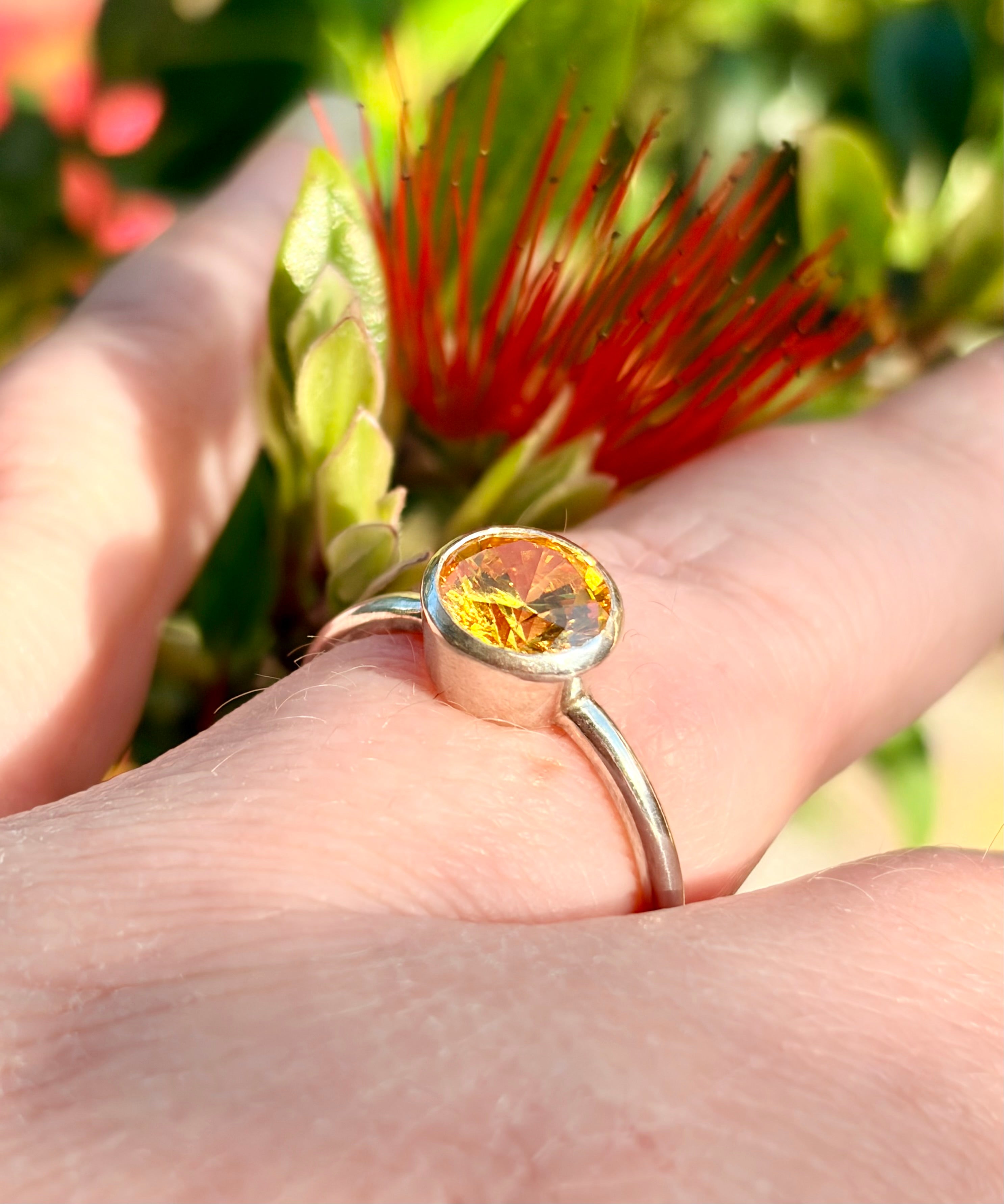 Drop of Colour Sterling Silver Ring - Sunshine