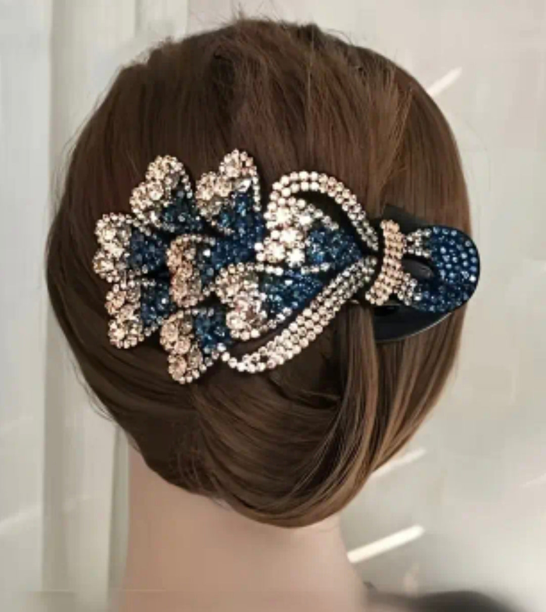 Handmade - Vintage Hair Accessory Small Hearts Rhinestone Bling Hair Clip