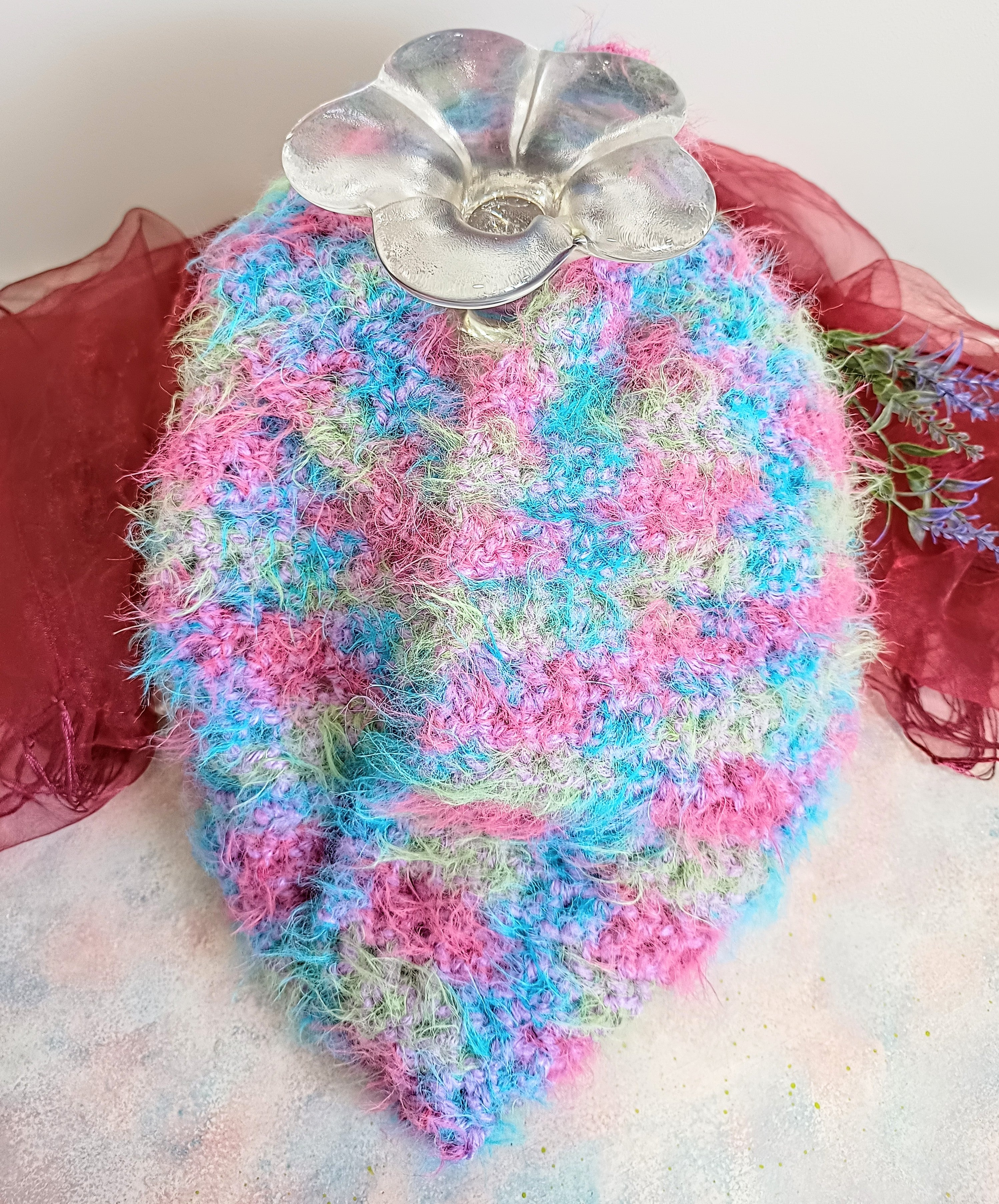Twisted Fluffy Crochet Mesh Cowls