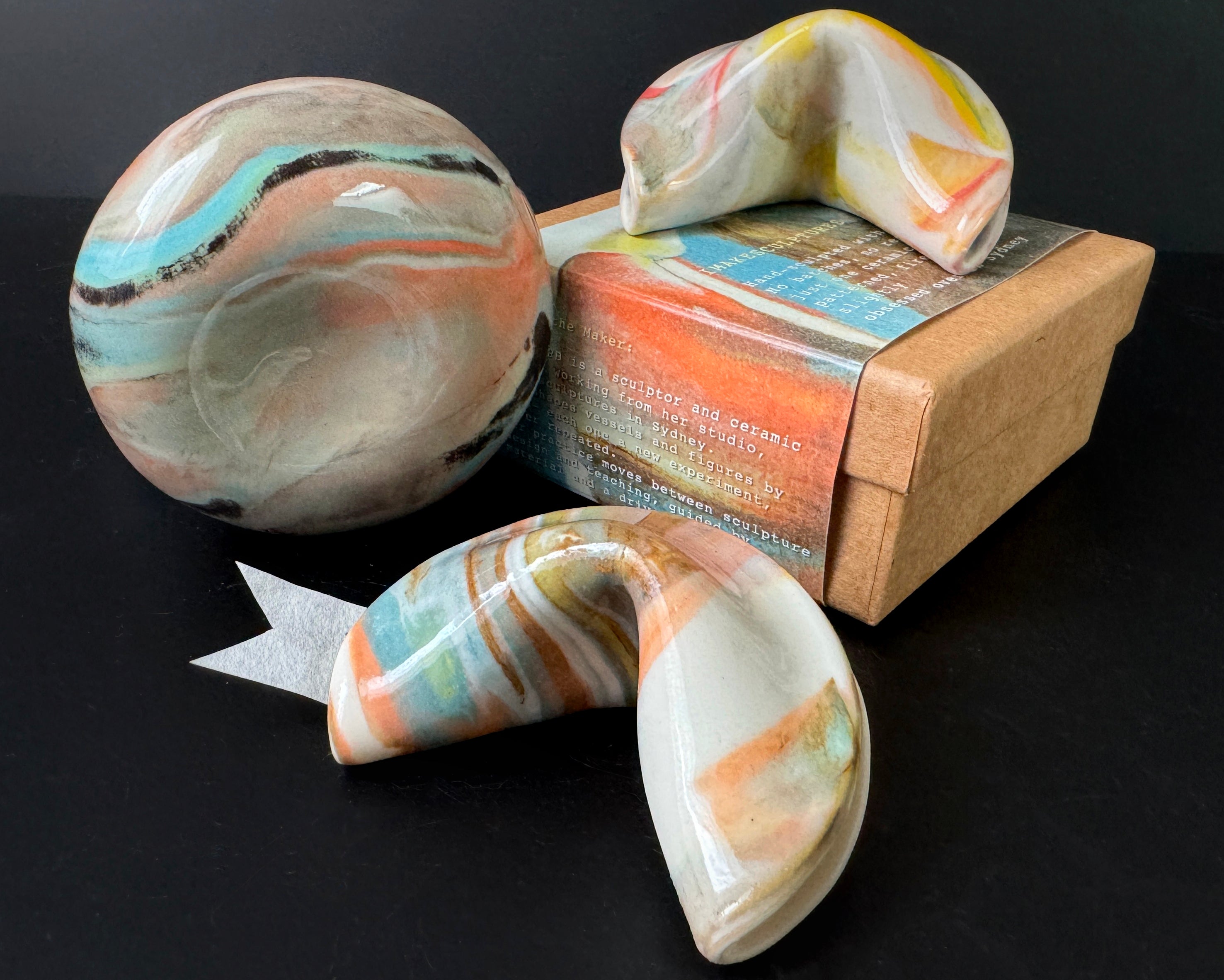 Marbled Ceramic Fortune Cookies