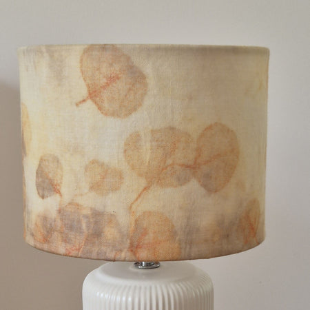 Unique lampshade ecoprinted eucalyptus on pure wool