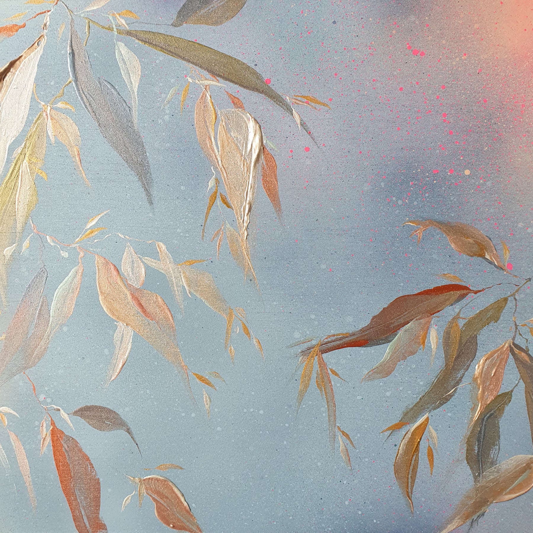 They Dance in Golden Sheen I & II | Original abstract wall art | Mixed media on board