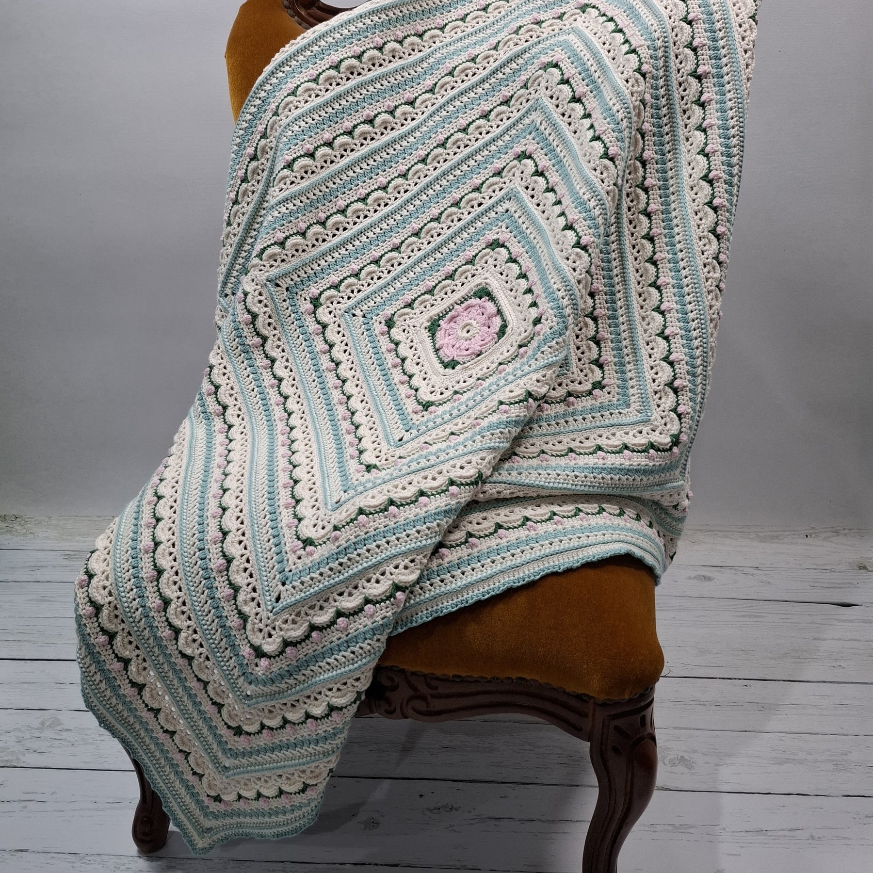 Rosebud Trellis Baby Blanket