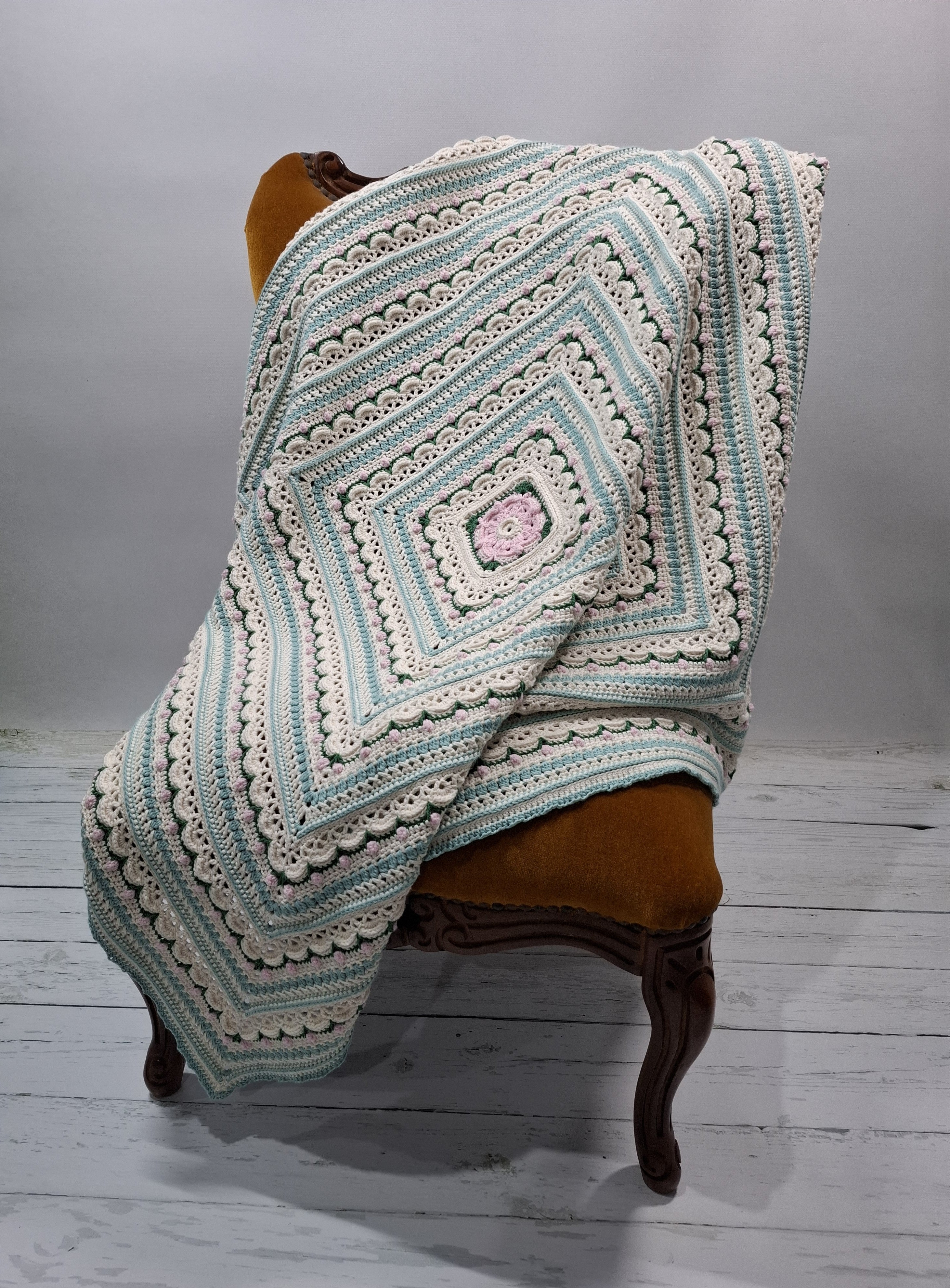 Rosebud Trellis Baby Blanket