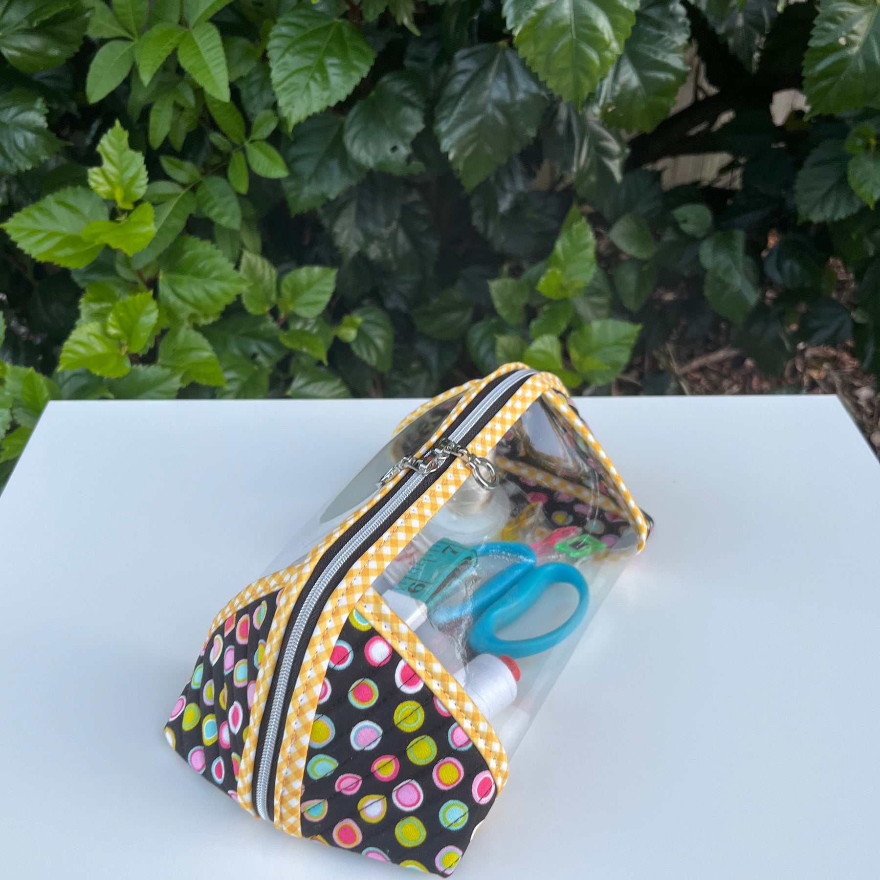 Clearly Trixie pouch - Black Licorice Inner Dots (Me and My Sister Designs)