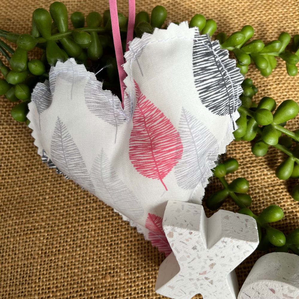 Collection of 5 Handmade hearts | organic fabric | rustic  look