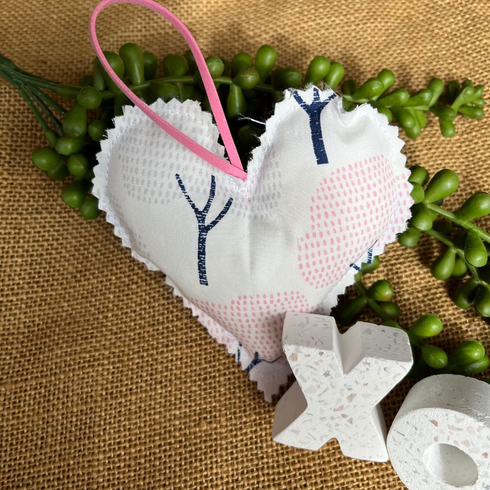 Collection of 5 Handmade hearts | organic fabric | rustic  look
