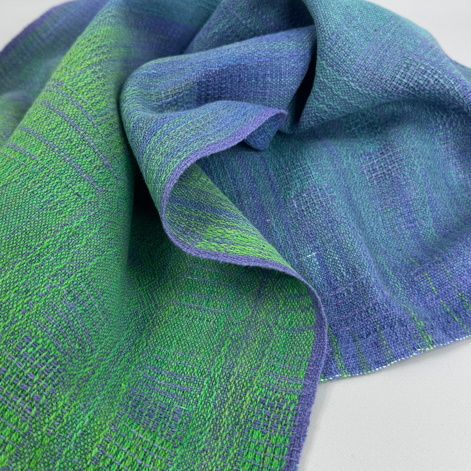 Hand-Dyed and Handwoven Linen/Cotton Tea Towels (Lilac weft)