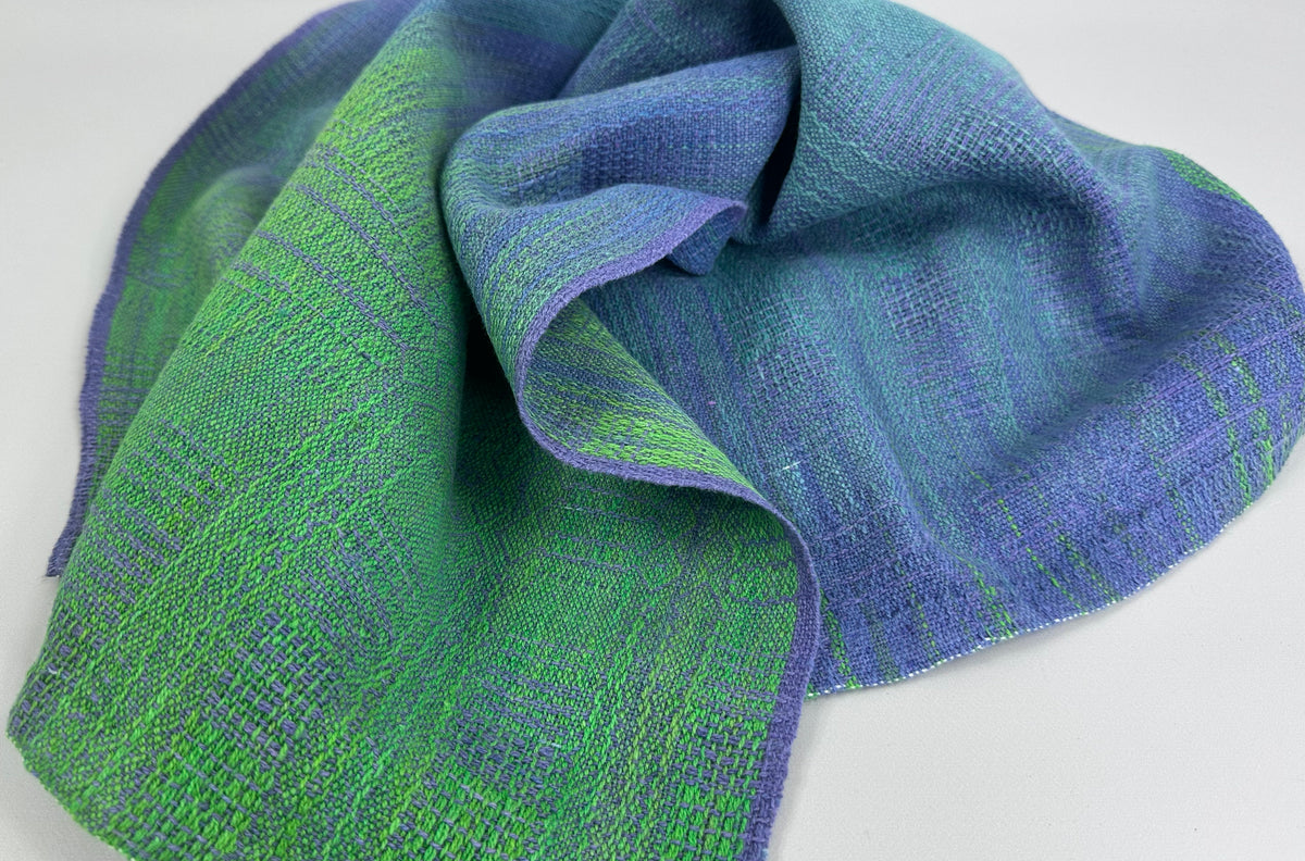 Hand-Dyed and Handwoven Linen/Cotton Tea Towels (Lilac weft)