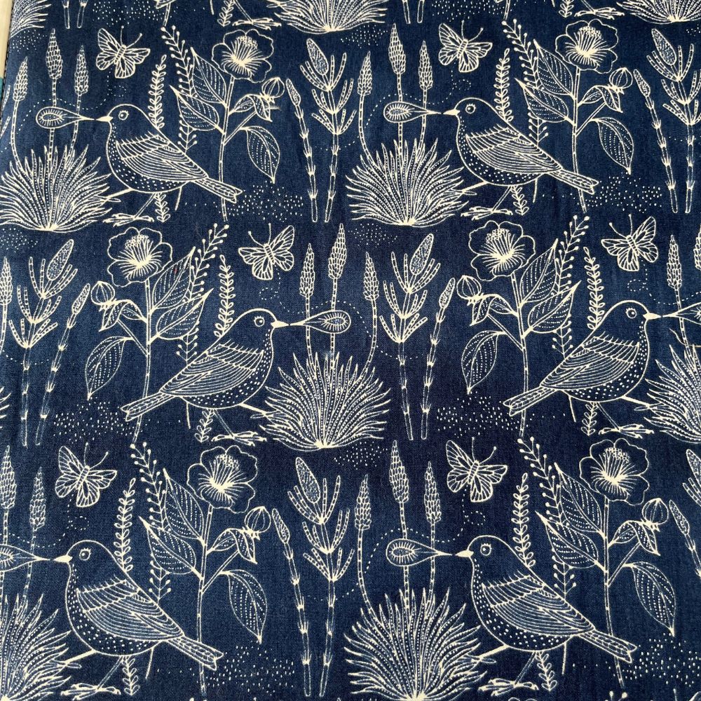 Handmade Baby Play Mat Quilt — 100% Organic Cotton | Reversible | Nature in Blue Tones