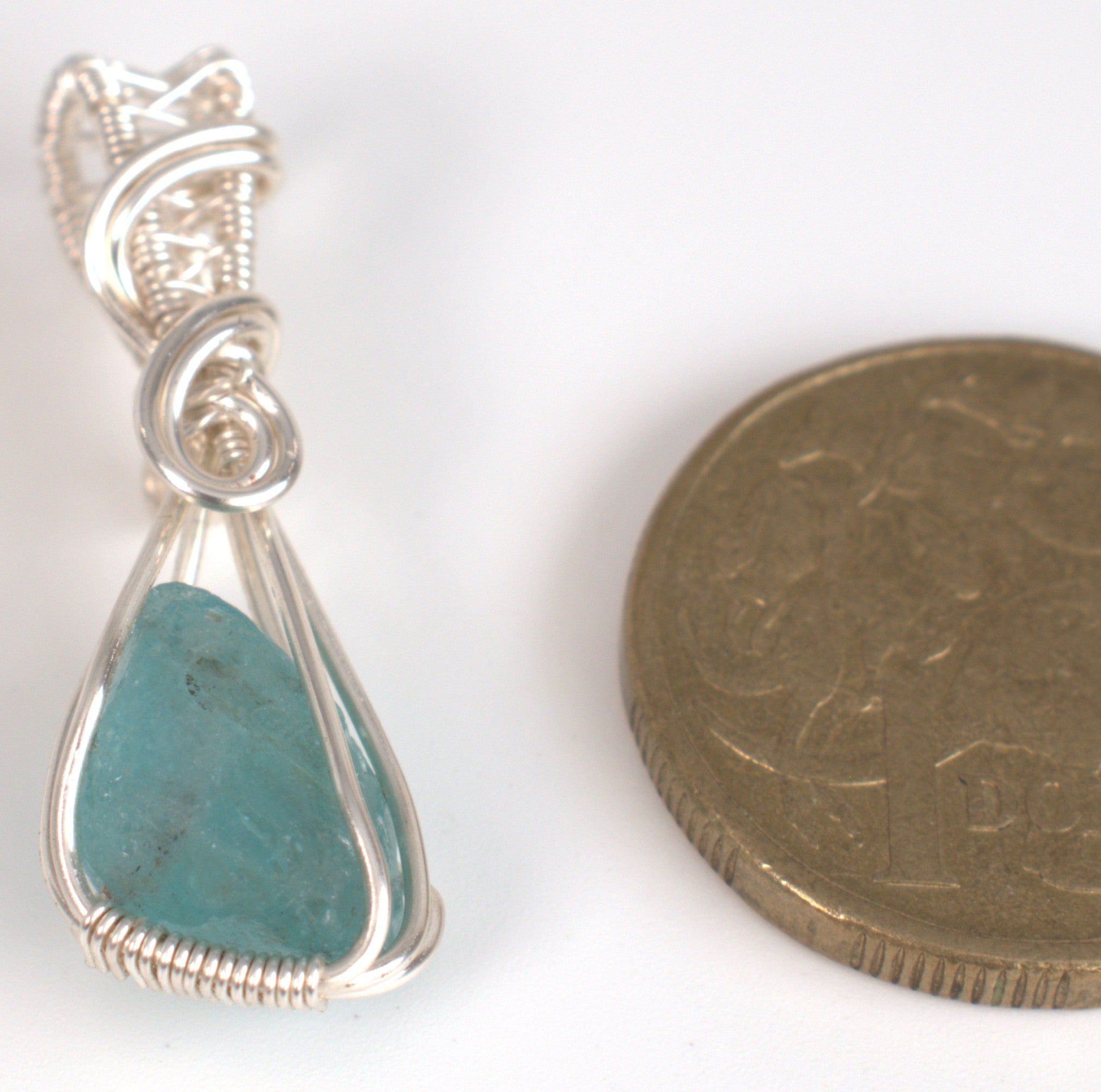 Raw Blue Apatite – Hand-Wrapped Gemstone Pendant