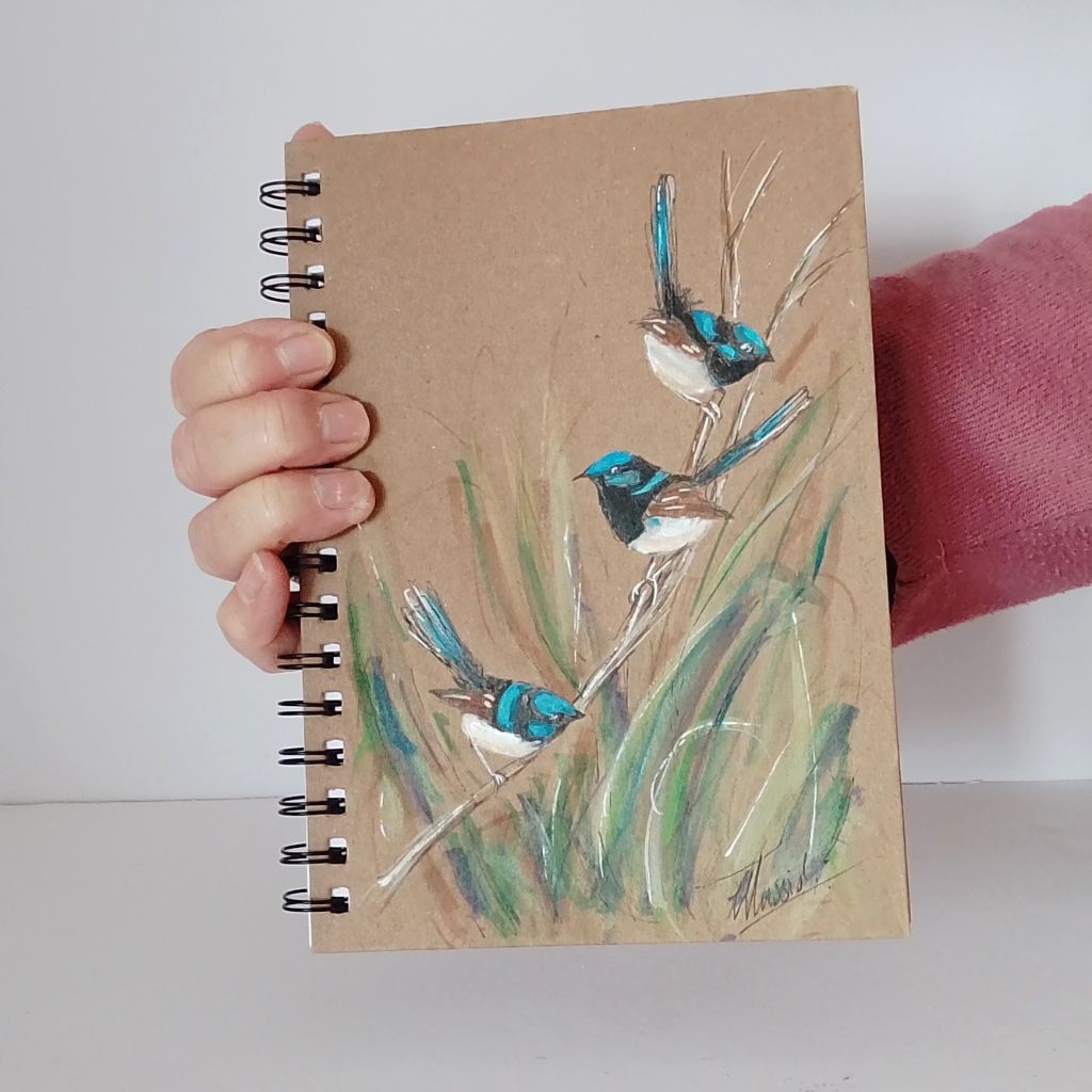 Handpainted Blue Wren Series Notebooks