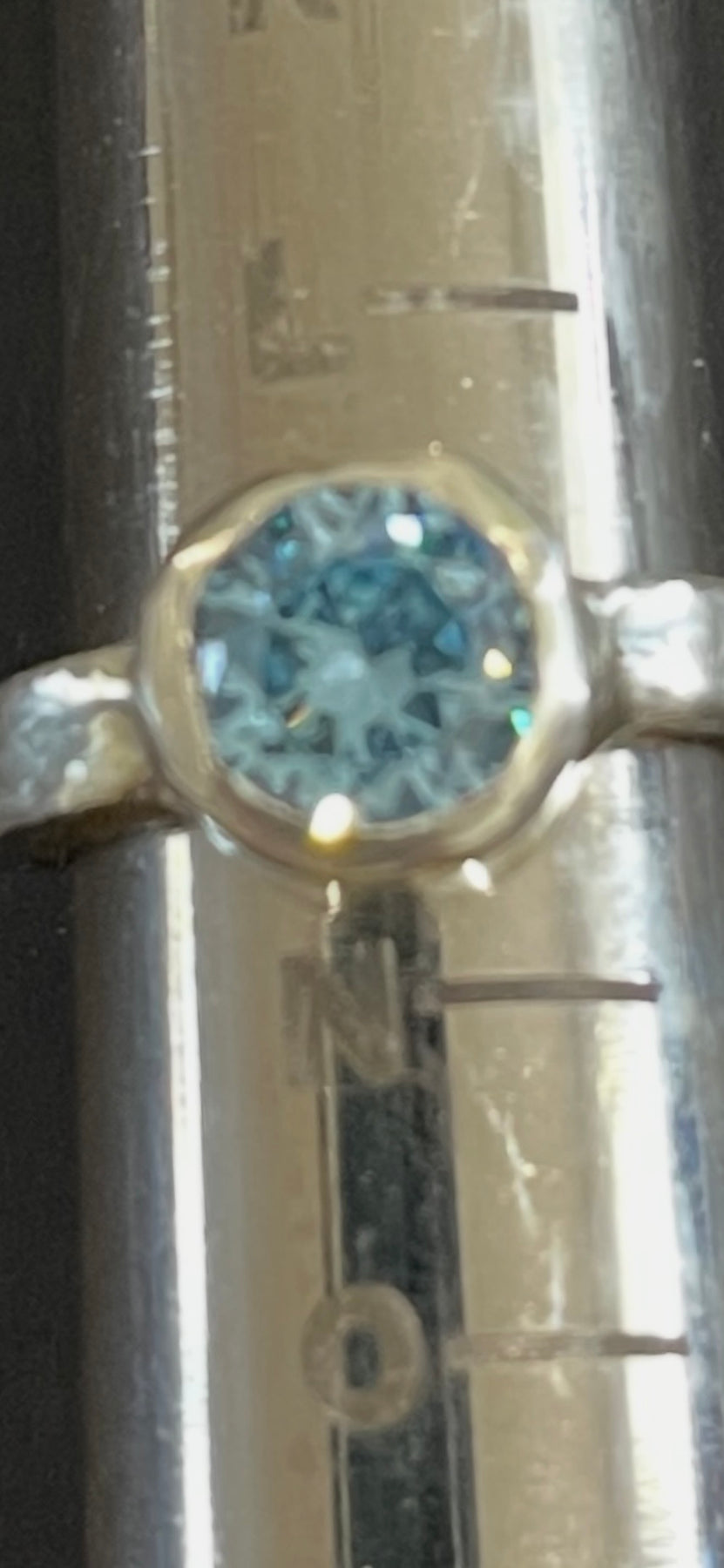 Pale Blue Aquamarine Stirling Silver Ring