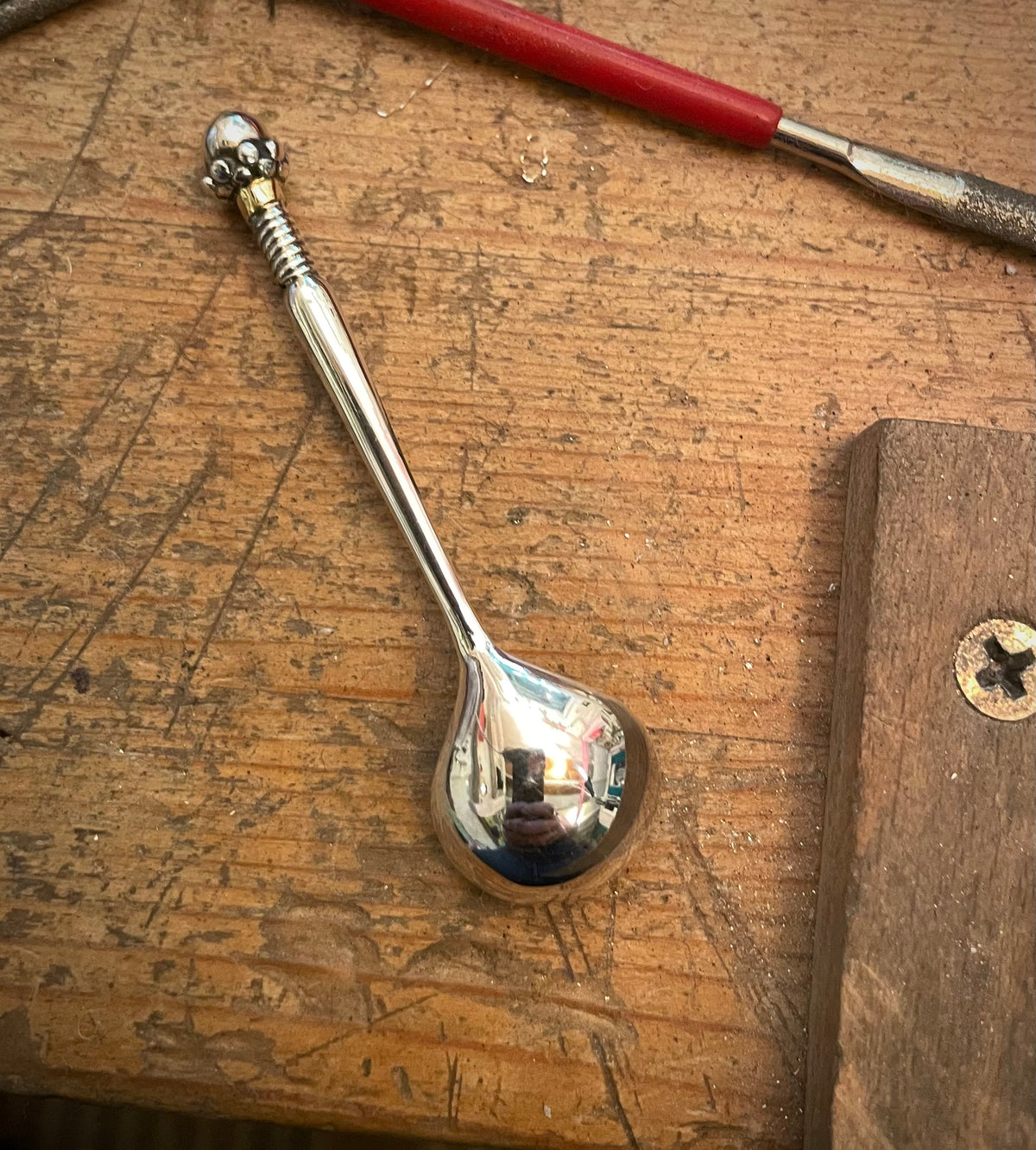 Cute sterling silver salt spoon