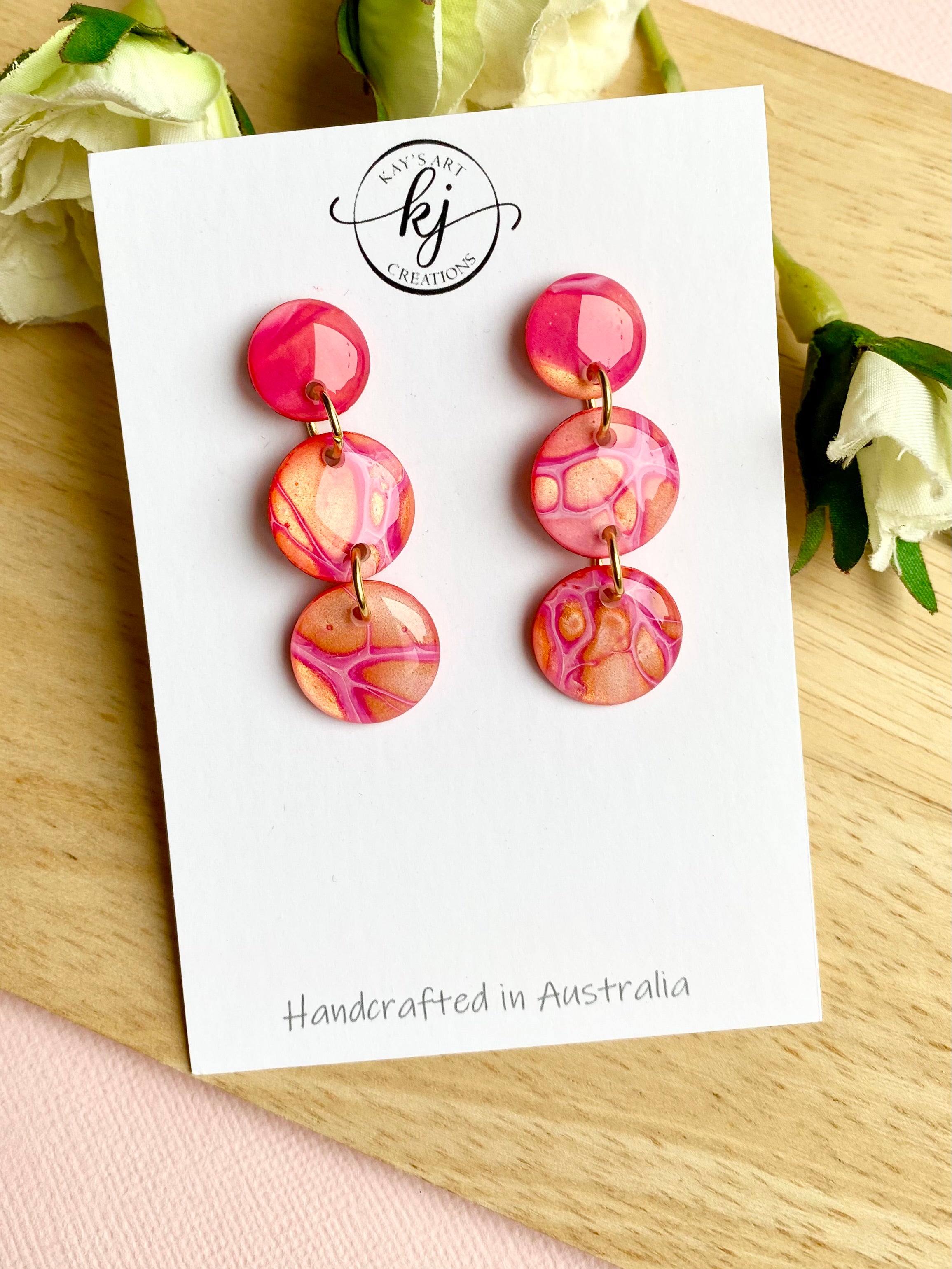Pretty Artisan Stud Dangle Earrings