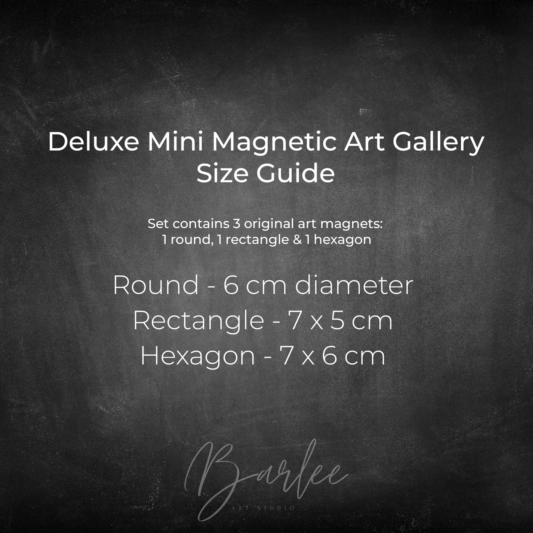 Large Hand Painted Fridge Magnet Set - 3 Framed Original Mini Paintings