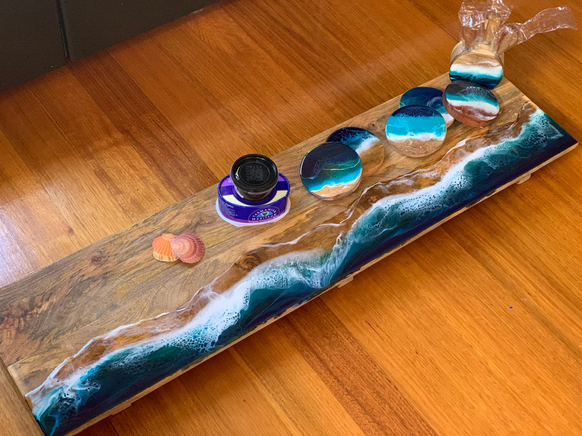 Serving board | grazing board | ocean | charcuterie board | home decor | Made to Order 3-4 Weeks