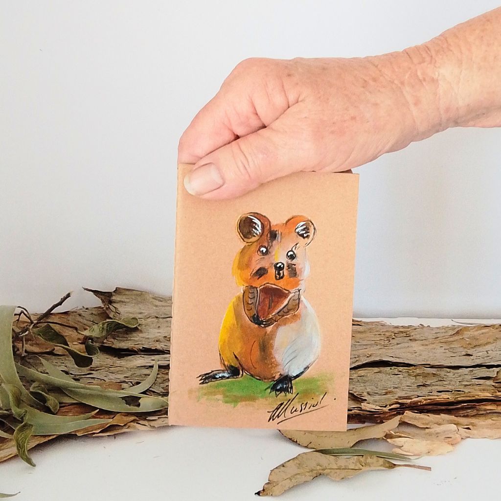 Handpainted Pocket Notebooks. Single or Set of 3. Bird and Animal designs
