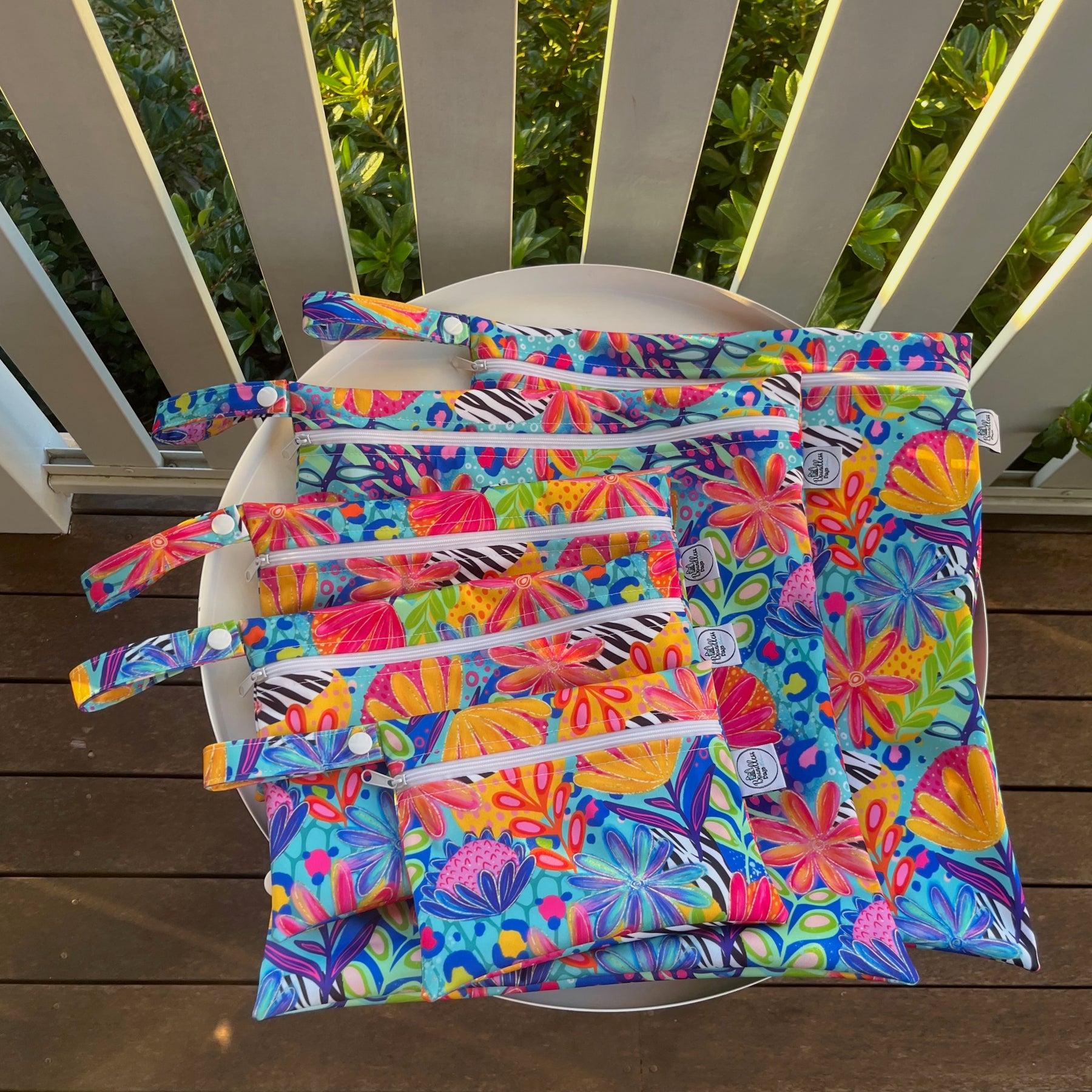PRE-ORDER Water-resistant wet bags - Calista Bright Floral (Ladybird and Roar)