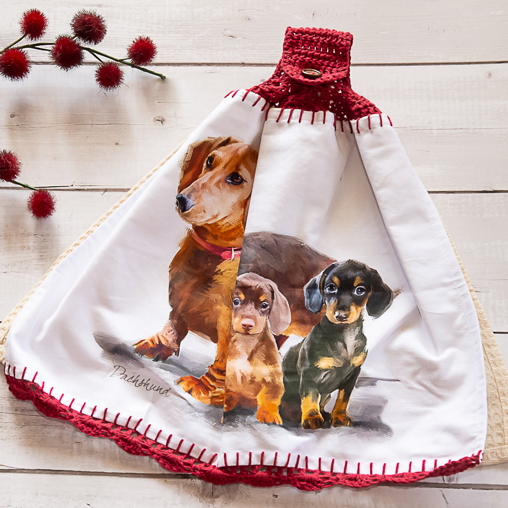 Pet Lovers Hanging Tea Towel / Hand Towels - Double