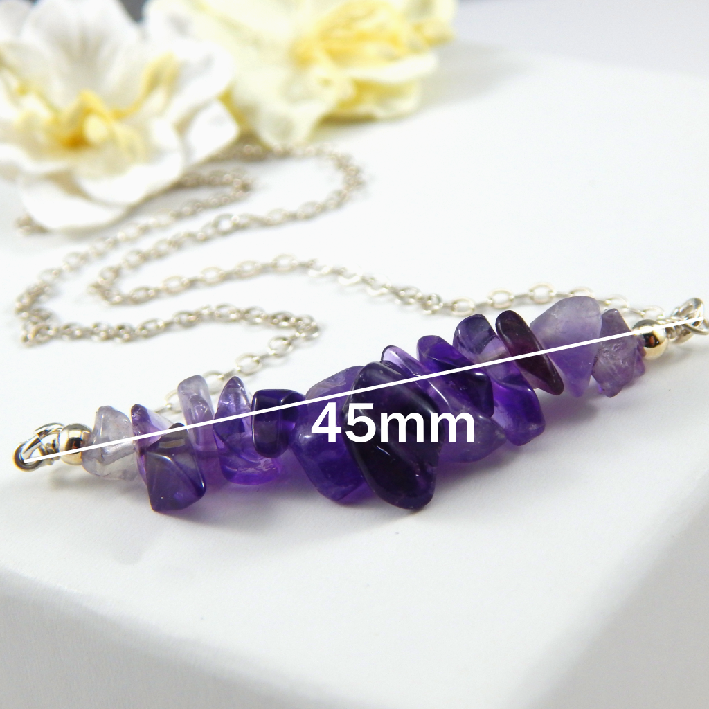 Purple Amethyst Bar Necklace,Natural Amethyst Bar Necklace