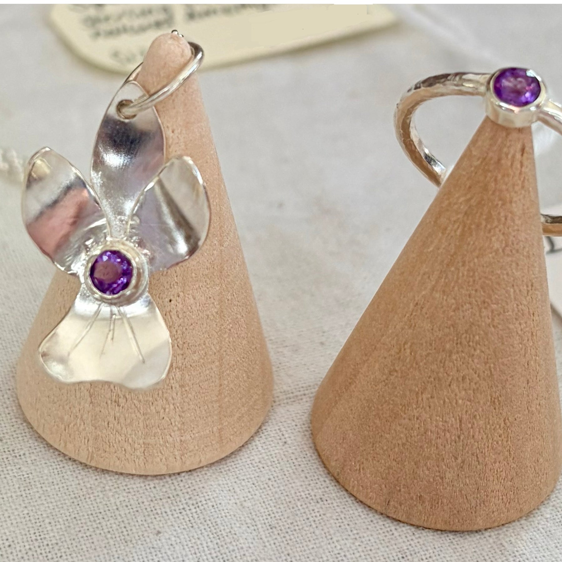 Violet Amethyst Sterling Silver Pendant Necklace