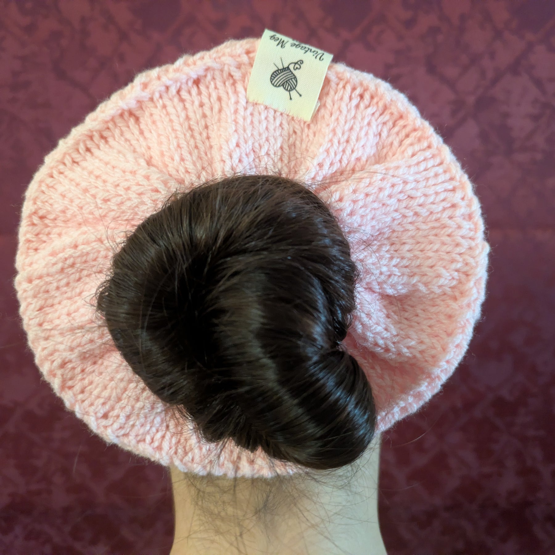 Retro 1980s Style Handknit Bun Topper Extra Large Hair Scrunchie