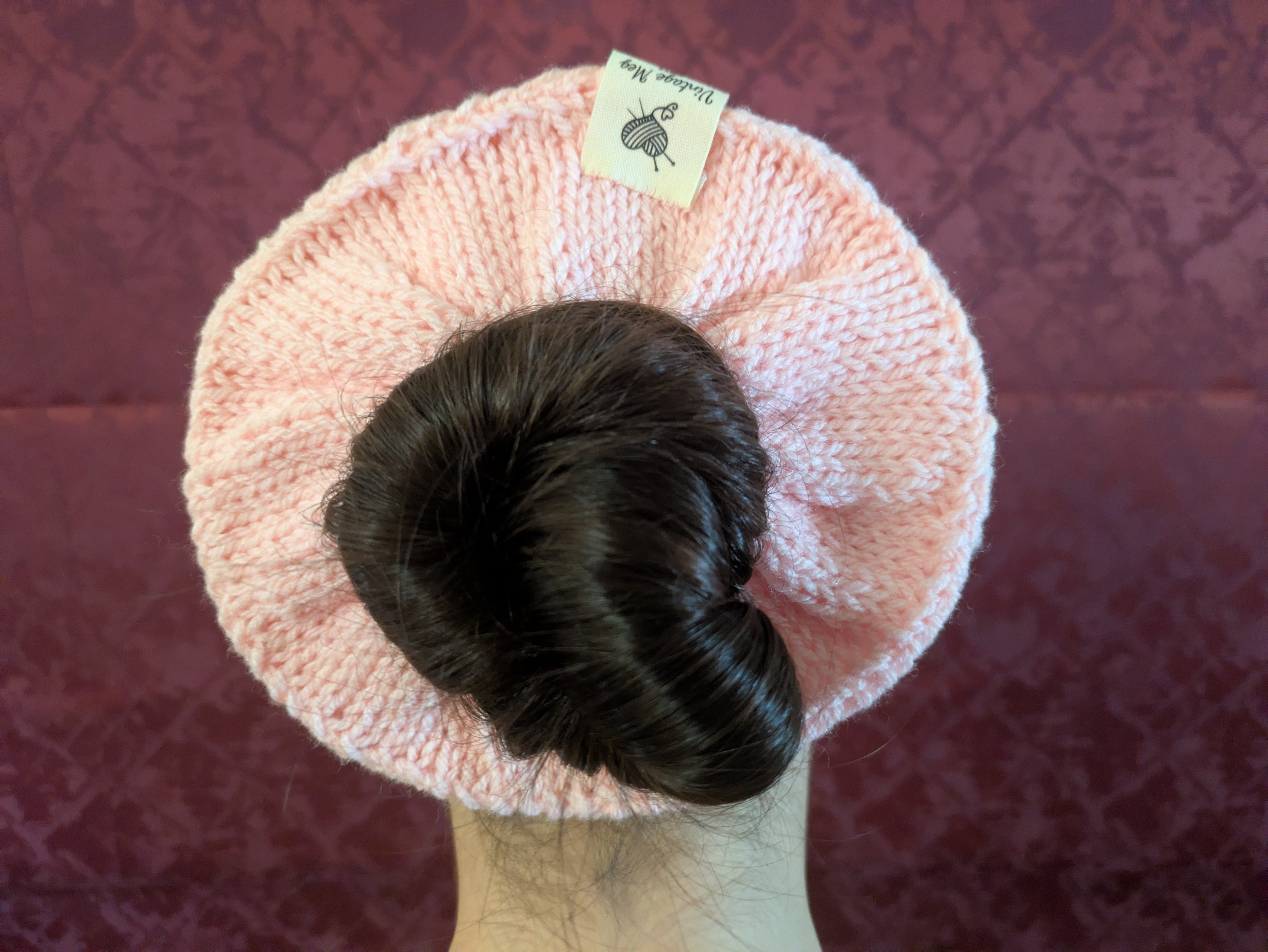 Retro 1980s Style Handknit Bun Topper Extra Large Hair Scrunchie