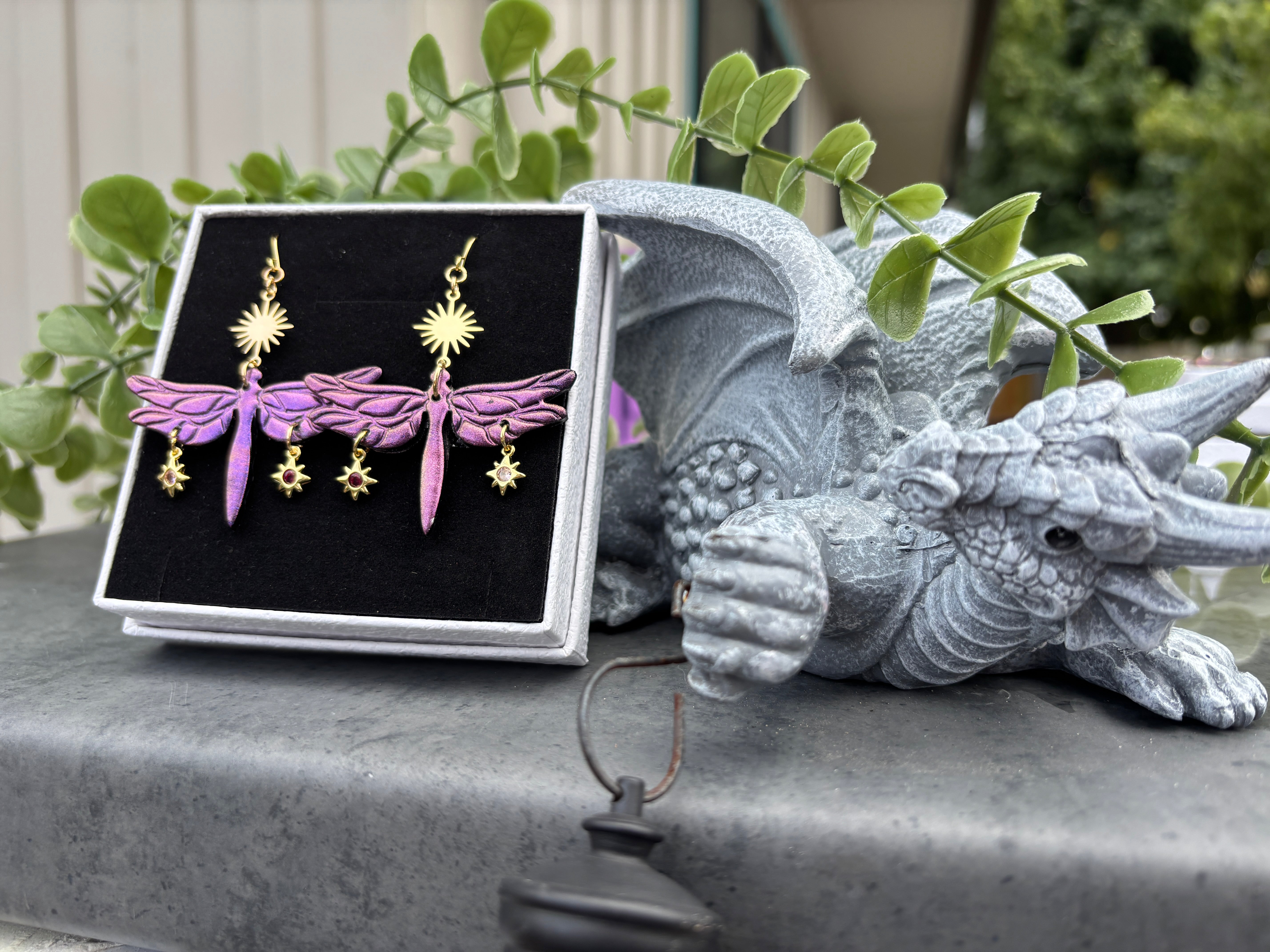 Celestial Dragonfly Statement Earrings