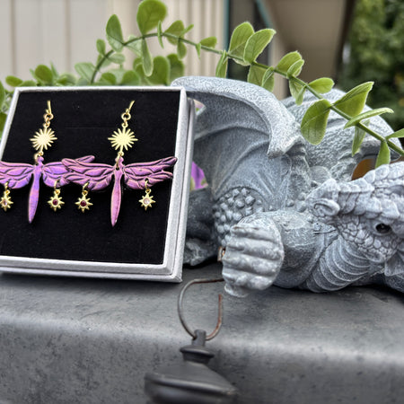 Celestial Dragonfly Statement Earrings