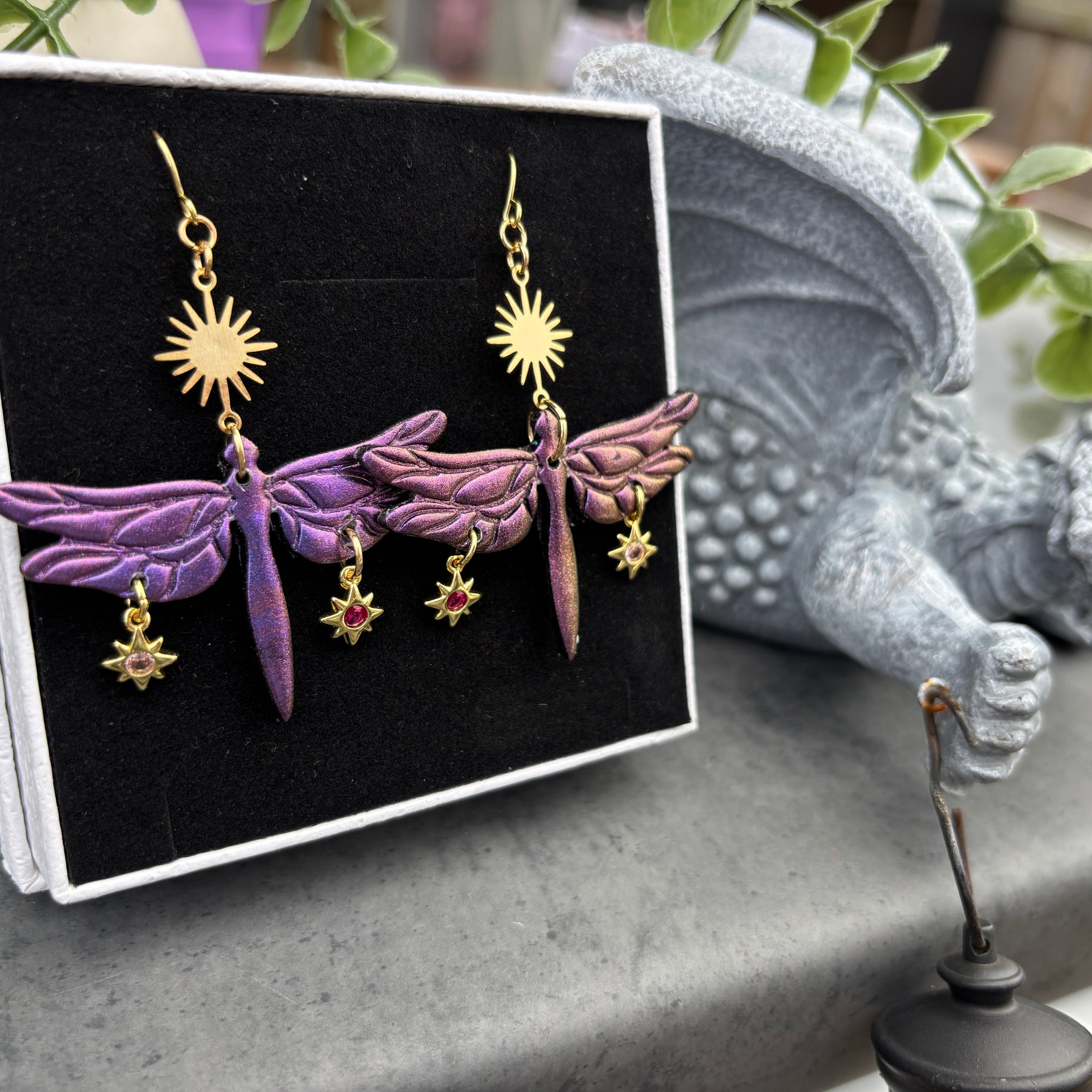 Celestial Dragonfly Statement Earrings