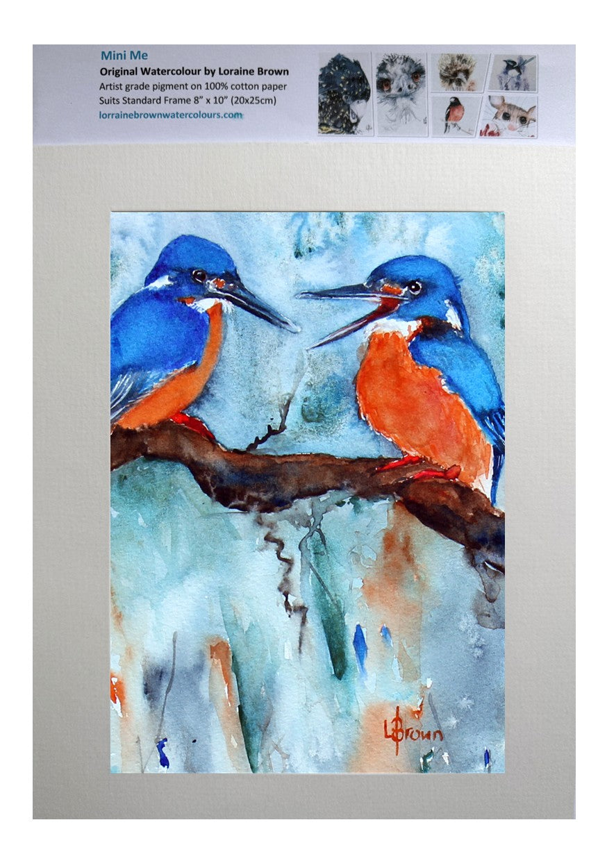 Mini Me #213 Kingfisher Original Watercolour Painting