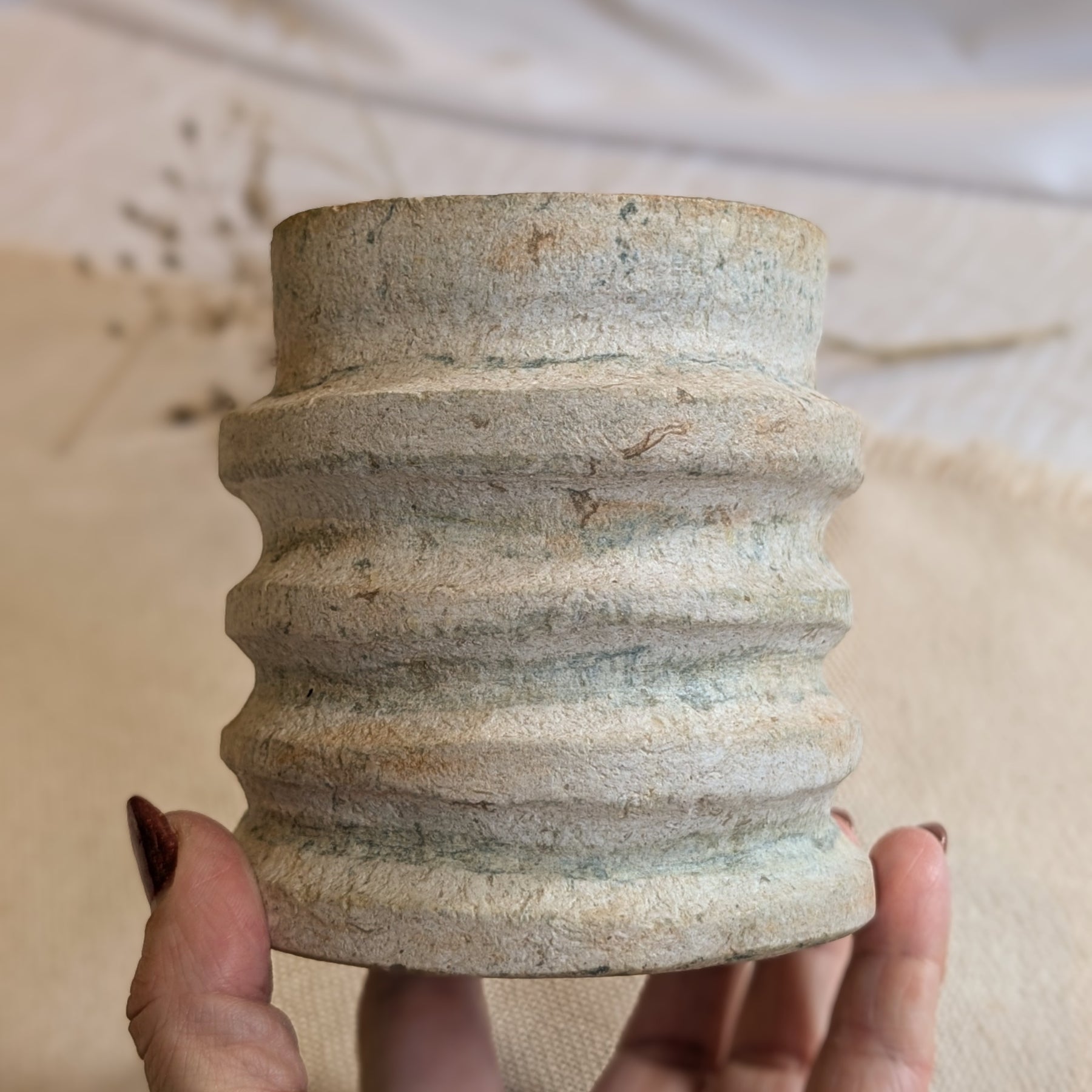 Sculptural Paper Clay Vessel – Handmade Sustainable Home Décor