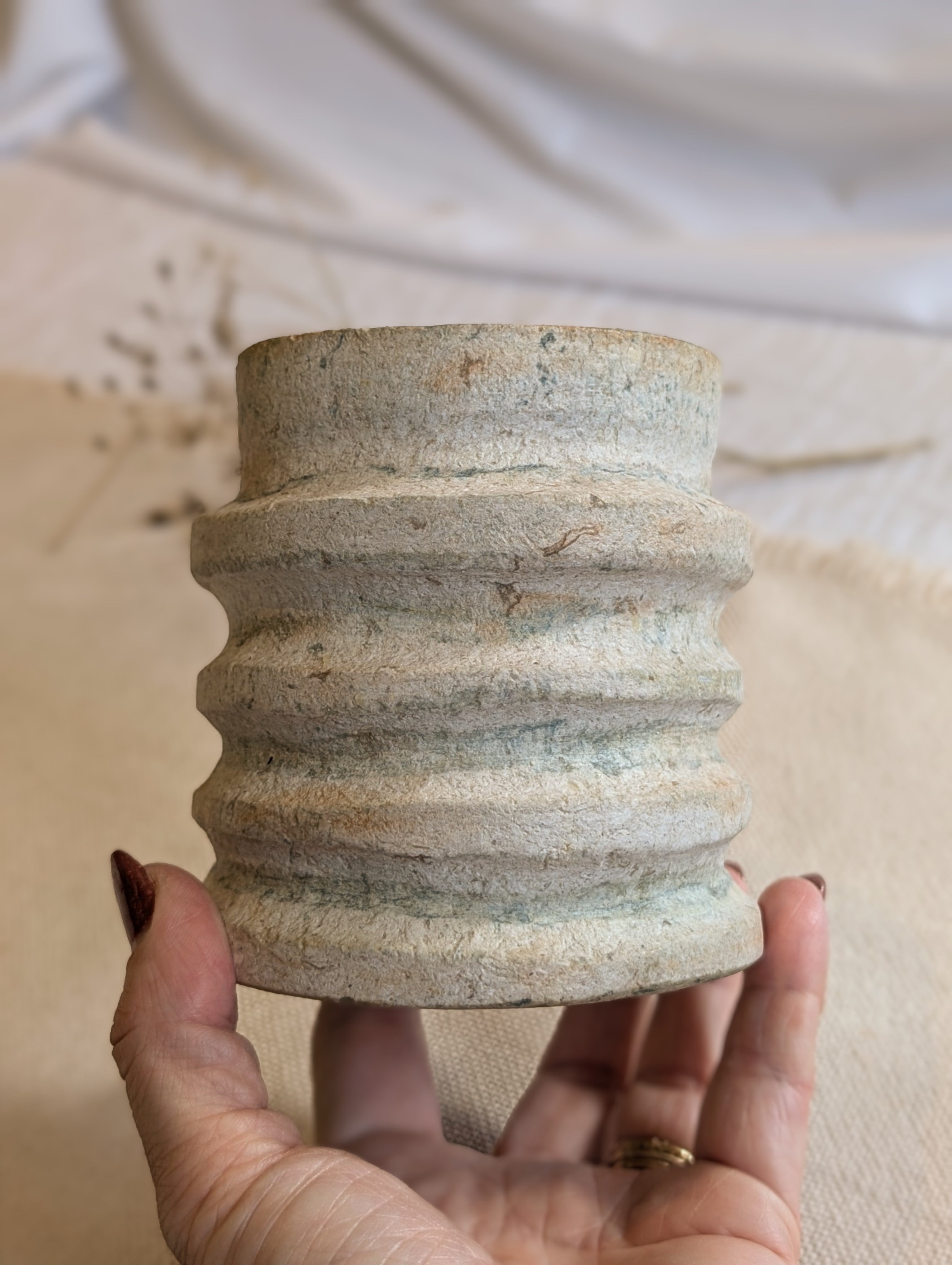 Sculptural Paper Clay Vessel – Handmade Sustainable Home Décor