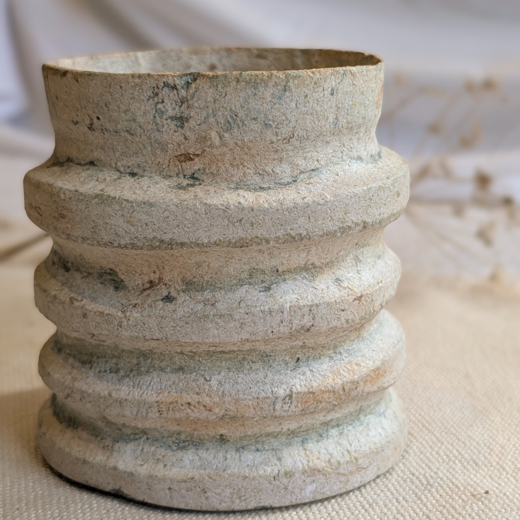 Sculptural Paper Clay Vessel – Handmade Sustainable Home Décor