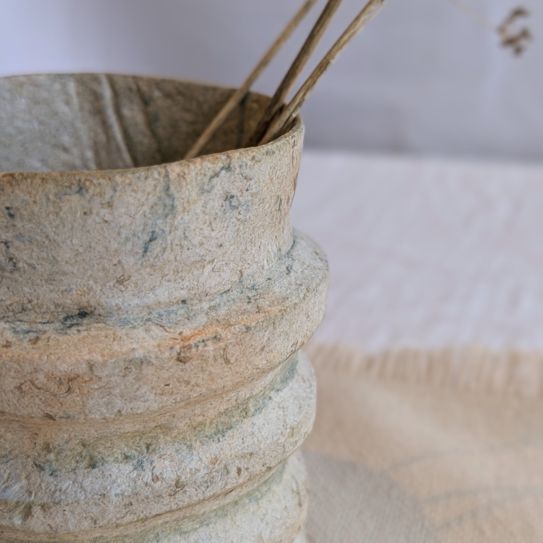 Sculptural Paper Clay Vessel – Handmade Sustainable Home Décor