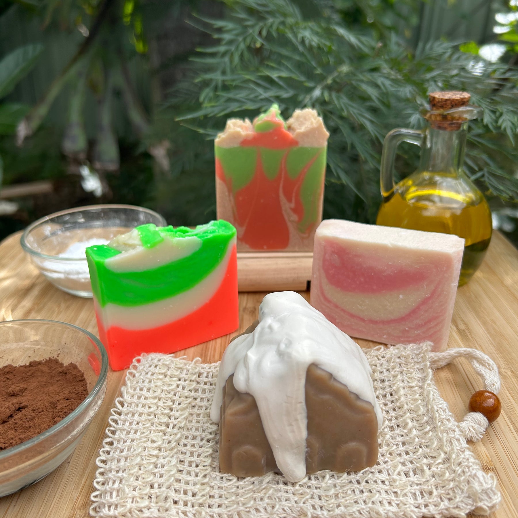 Handmade Festive Soap Set | Soap Holder | Natural Plant Soap Bag