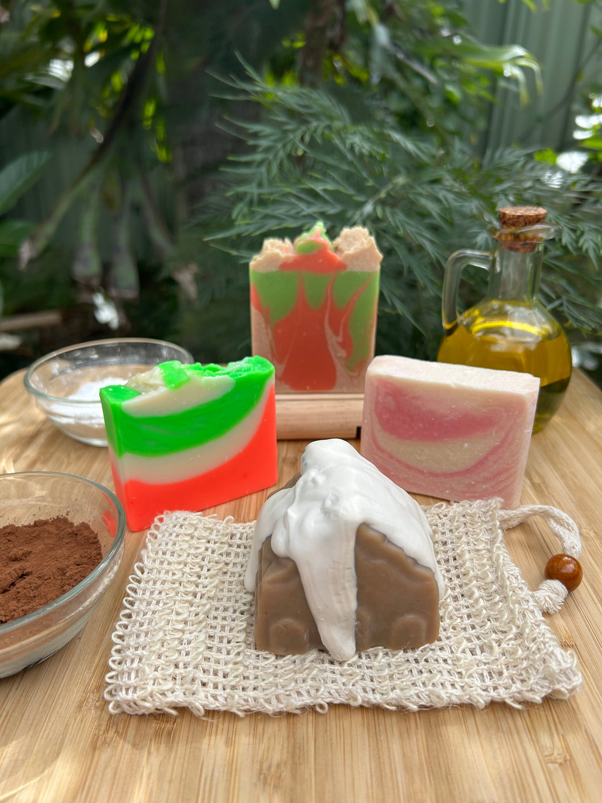 Handmade Festive Soap Set | Soap Holder | Natural Plant Soap Bag