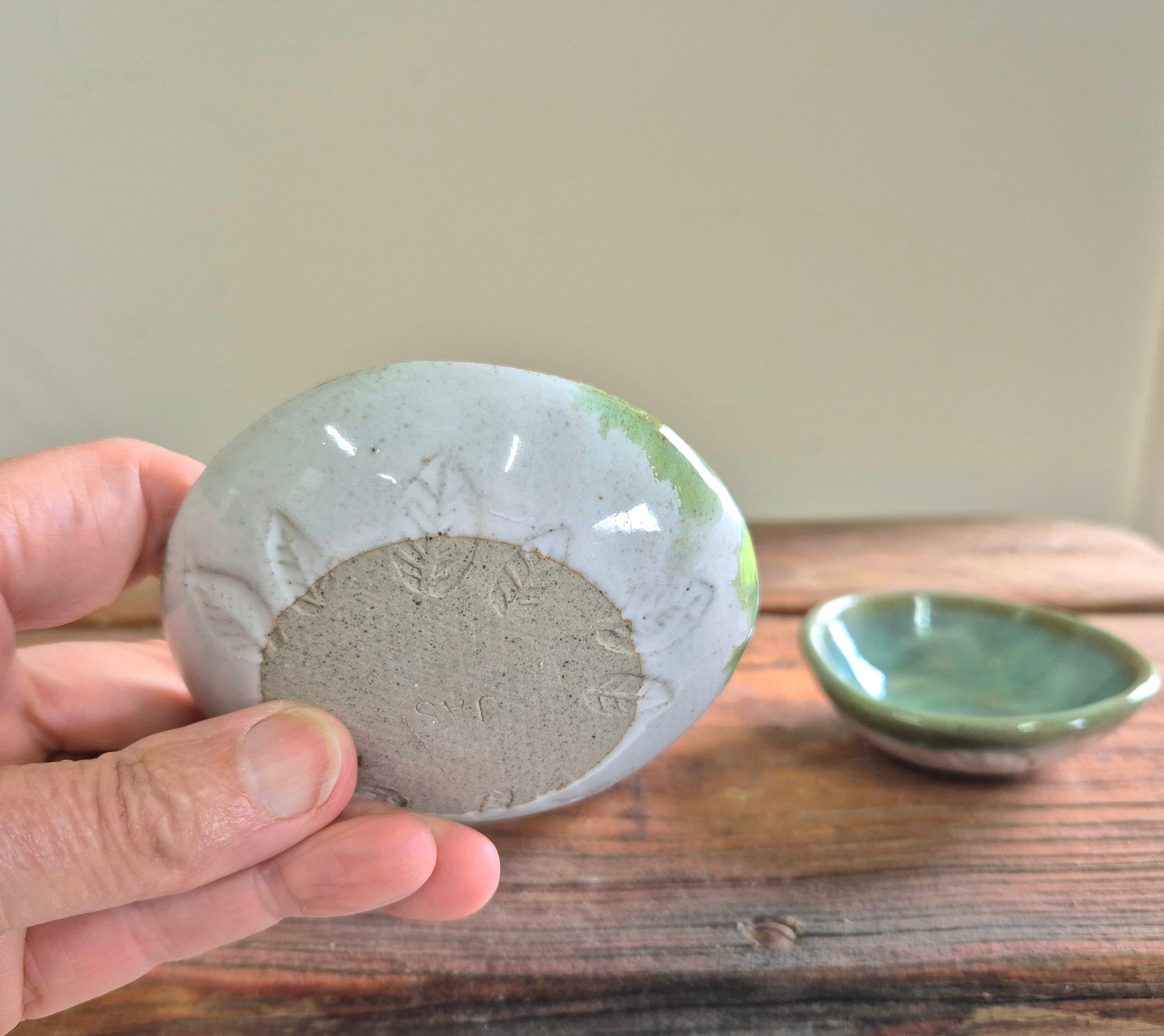 Small ceramic dish - blue - set of three