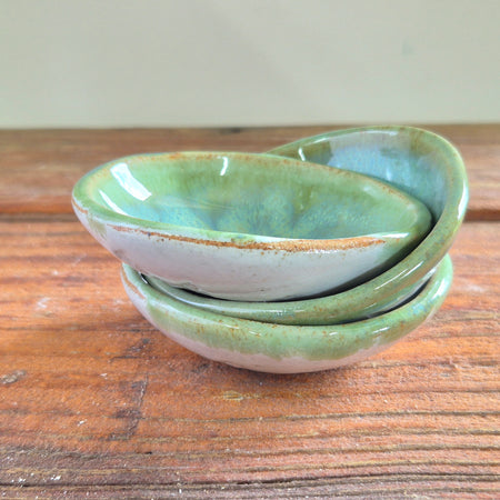 Small ceramic dish - blue - set of three