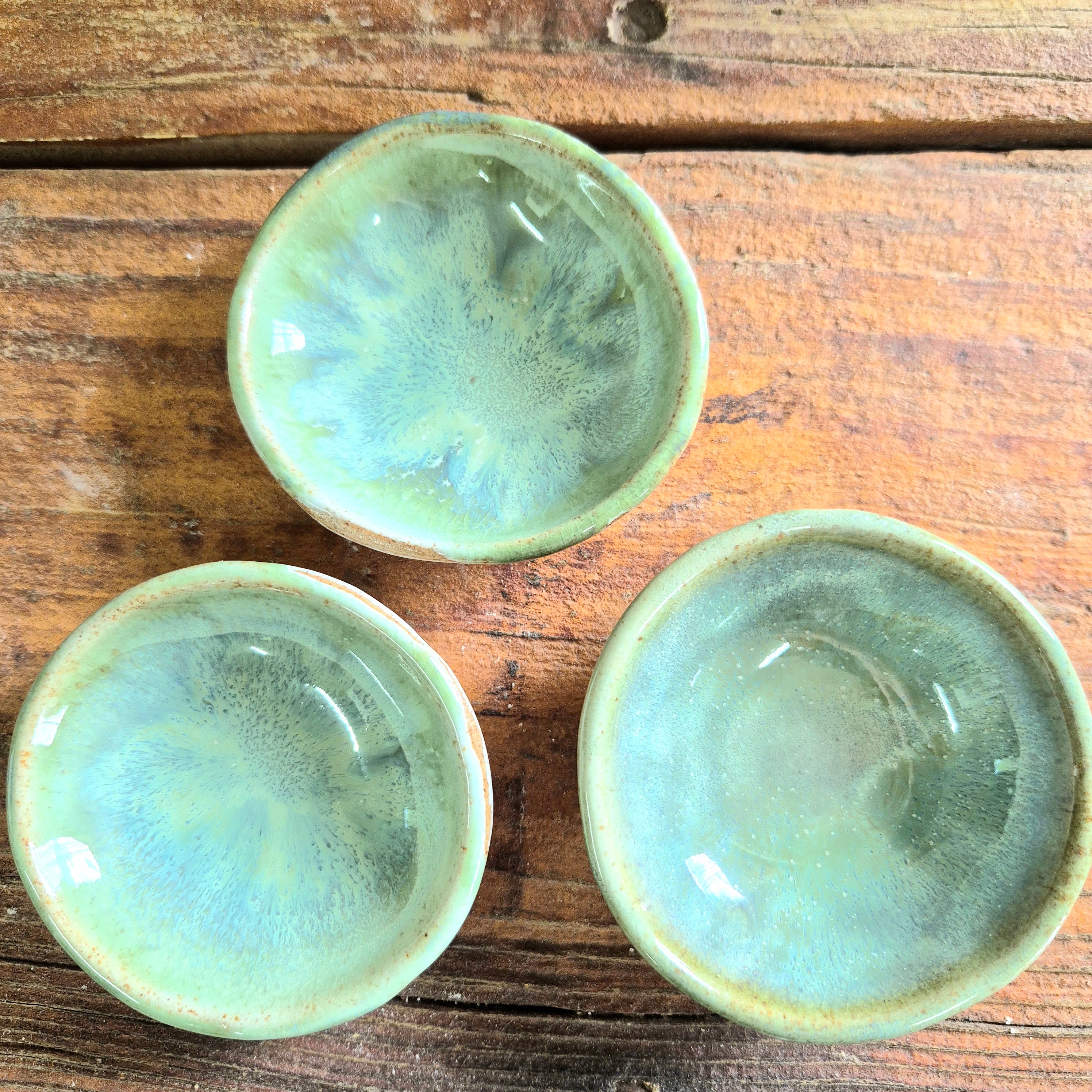 Small ceramic dish - blue - set of three