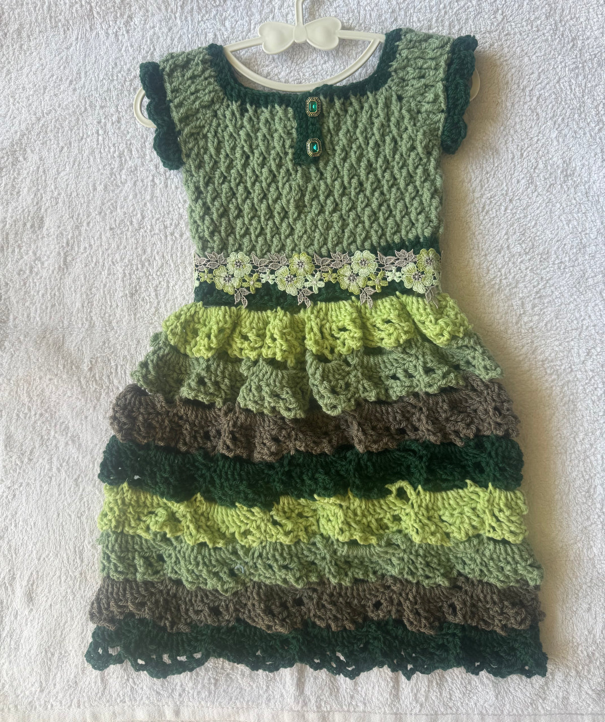 Forest Woodland Hand Crochet Dress Size 0 Dress